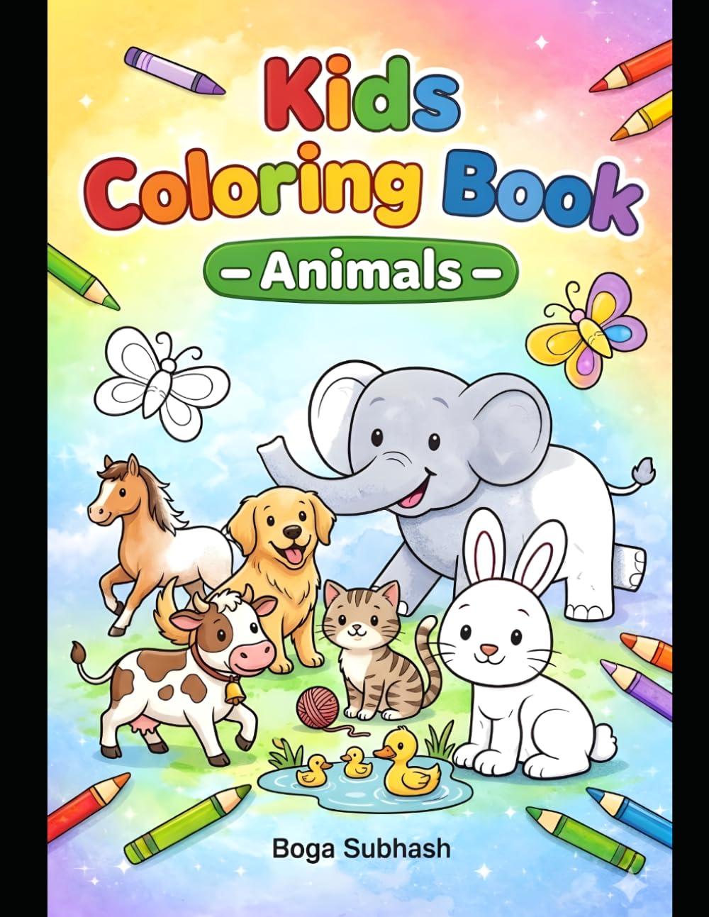 Bold and Easy Animal Coloring Book for Toddlers Ages 3-5: Cute Simple Animals for Beginners: Animal Coloring Book for Toddlers Ages 3-5: Simple and Cute Easy Coloring Pages for Kids
