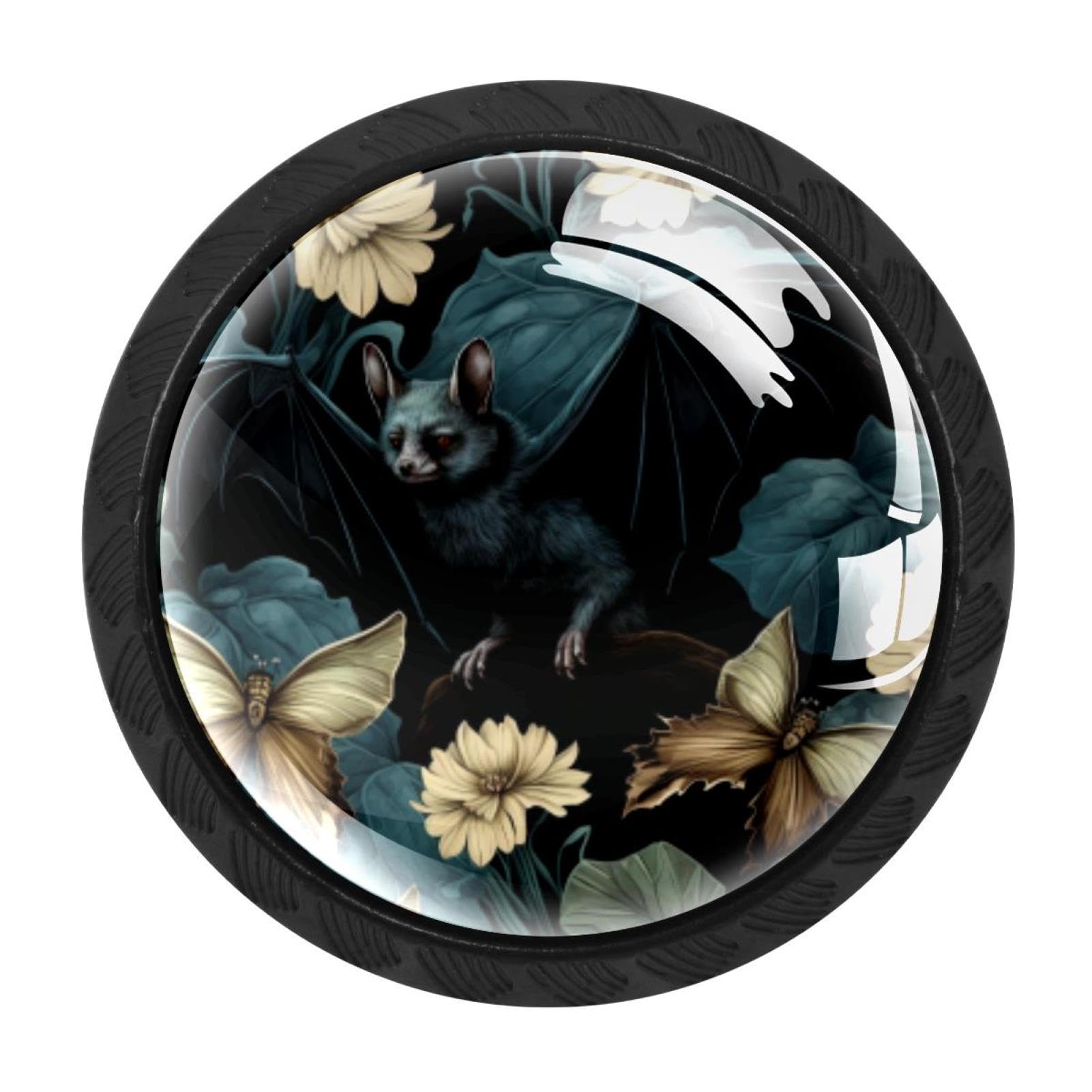 Chenzzzz Multicolored 06 4 Pcs Bat Cabinet Knobs Crystal Drawer Pulls For Kitchen, Bathroom Cabinet, Dresser And Cupboard