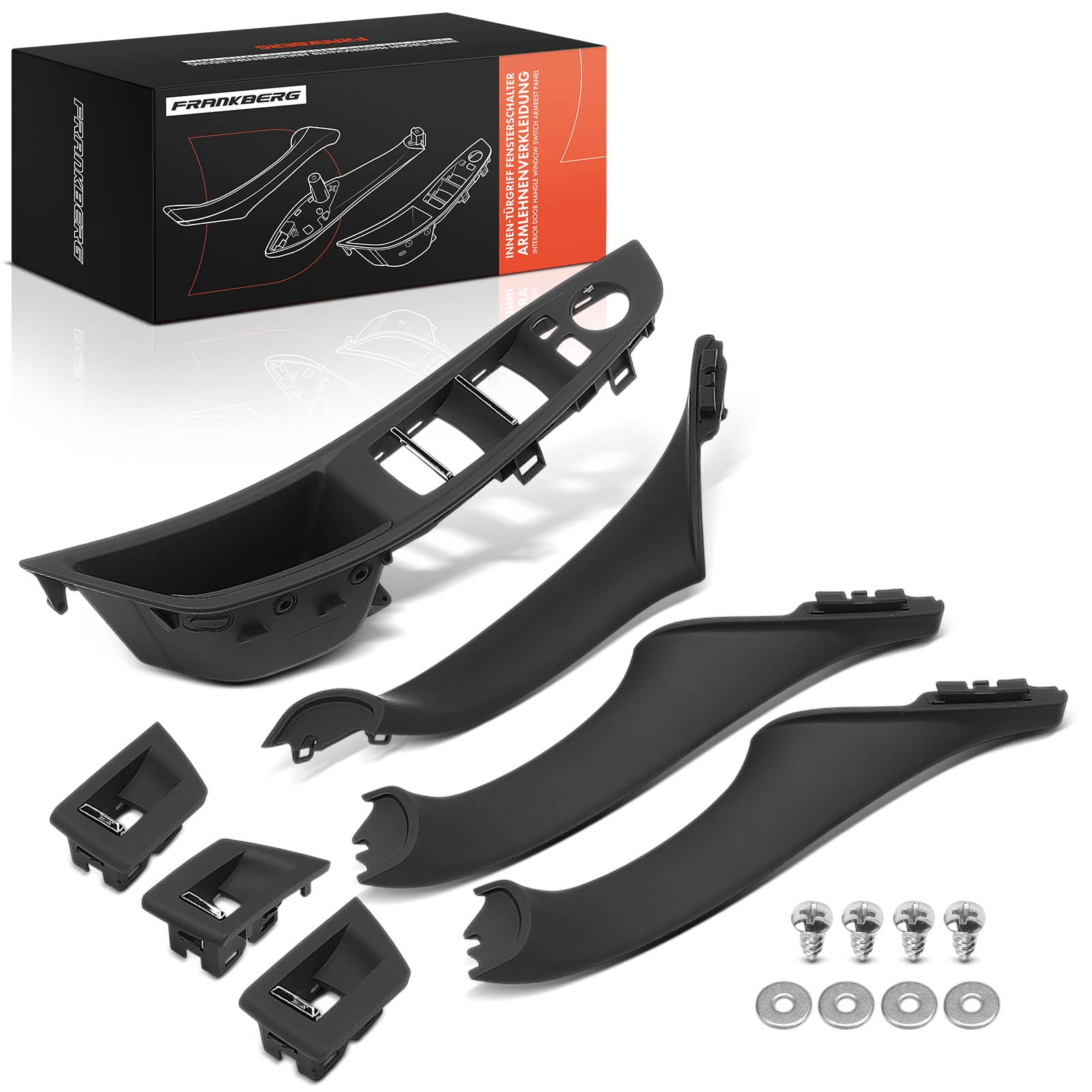 Frankberg 7x Maniglia interna Pannello di Interruttore finestra auto Interno nero Compatibile con Serie 5 F10 Serie 5 F10 F18 Serie 5 Touring F11 Replace# 51417225873