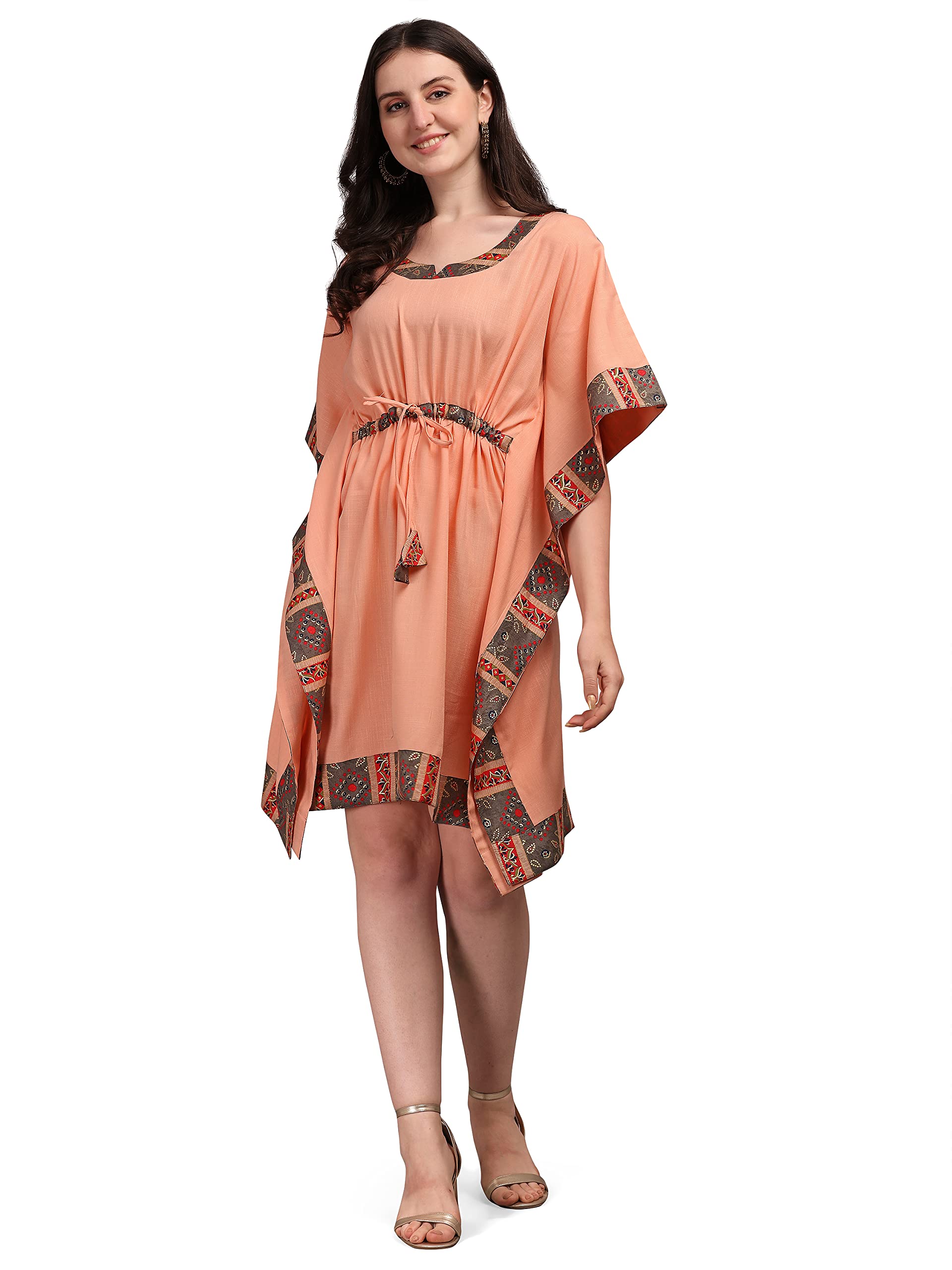 PINPOINT SELLER Women and Girl's Stylish Rayon Solid/Printed Kaftan