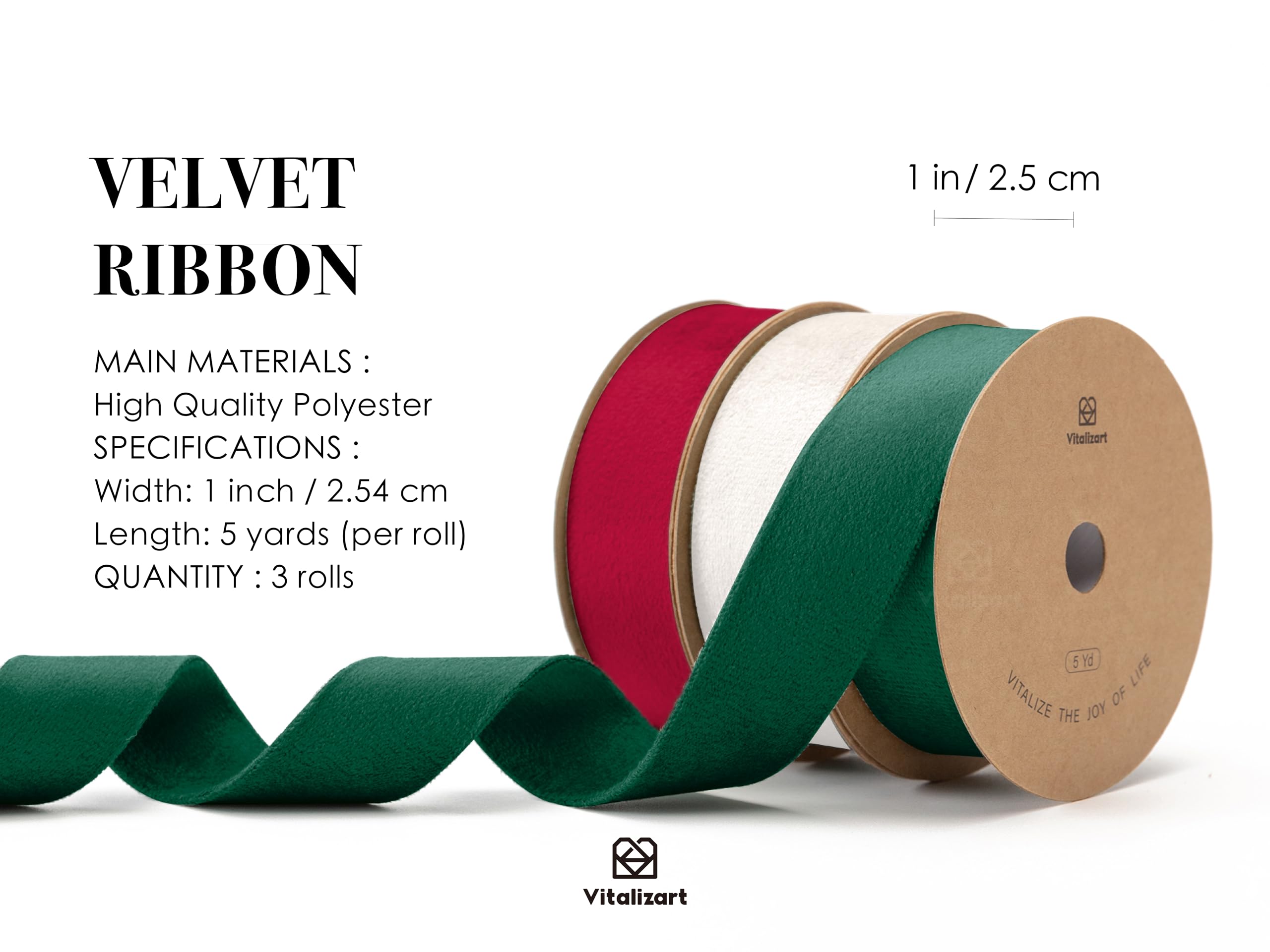 FAKILO Grünes Samtband, 1 Cm X 22 Meter Grün Samt Perfekt Für Kranz, Geschenkverpackungen, Schleifen, Blumenstrauß