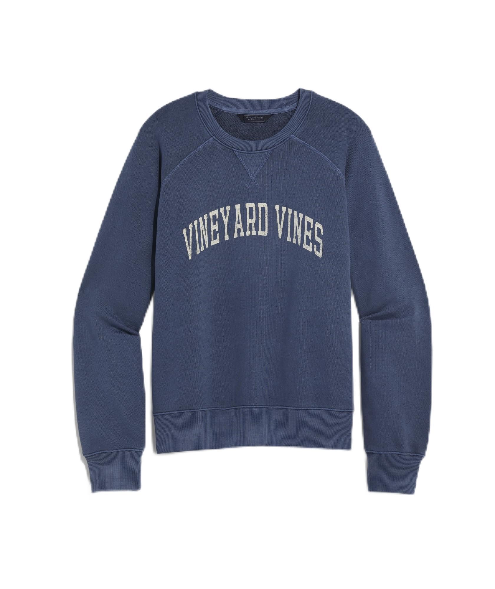 vineyard vines Women's Graphic Terry Crewneck Sweatshirt, Nautical Navy, XS