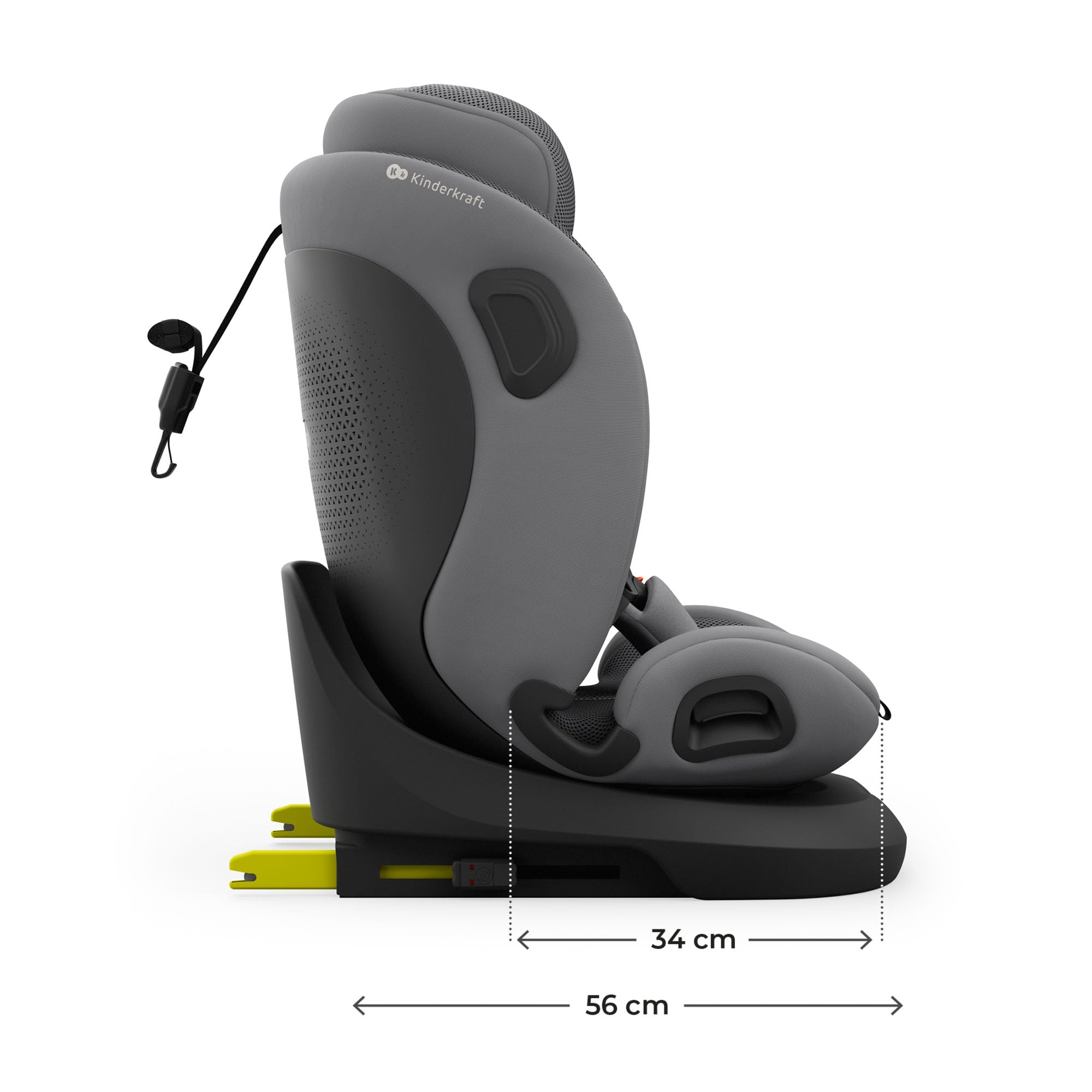 Kinderkraft I-GROW 2 PRO Silla de coche, I-SIZE 40-150 cm, Isofix, Silla coche bebé, para niños, Ajustable, Sillade, RWF, FWF, Universal para coche, Asiento, 360º, Grupo 0+/1/2/3, 0-36 kg, Gris — view 13