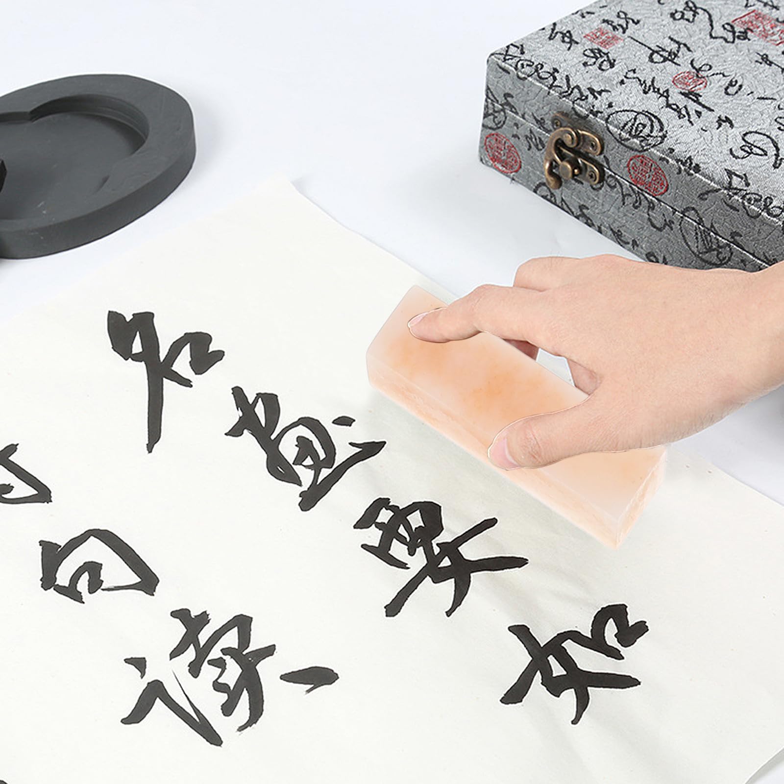 Operitacx Chinesisches Kalligraphie Pinselset und Wolfshaar für Anfänger Geeignet für Kalligraphie Traditionelles Vier Schätze Lernset für Studierende