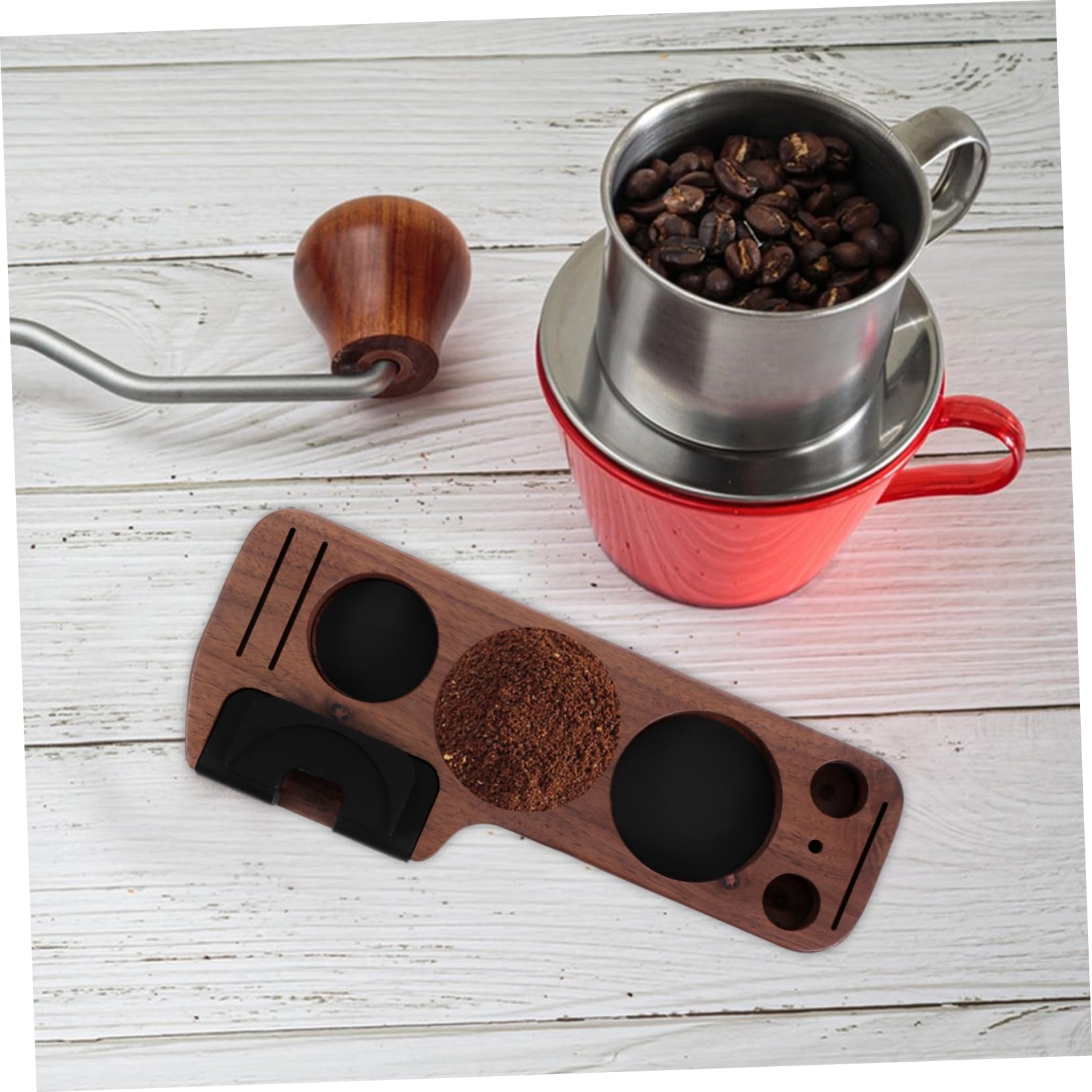 Alipis Siebträger Halterung Wand für Espresso Tamper und Verteiler Kompakt Leicht zu Reinigen 51-58mm Kaffeezubehör
