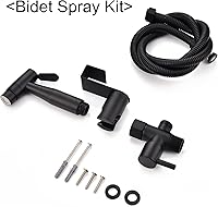 Vista 7 de Pulverizador de bidé de inodoro negro mate, accesorio rociador con manguera de acero inoxidable para higiene personal, rociador de inodoro de mano