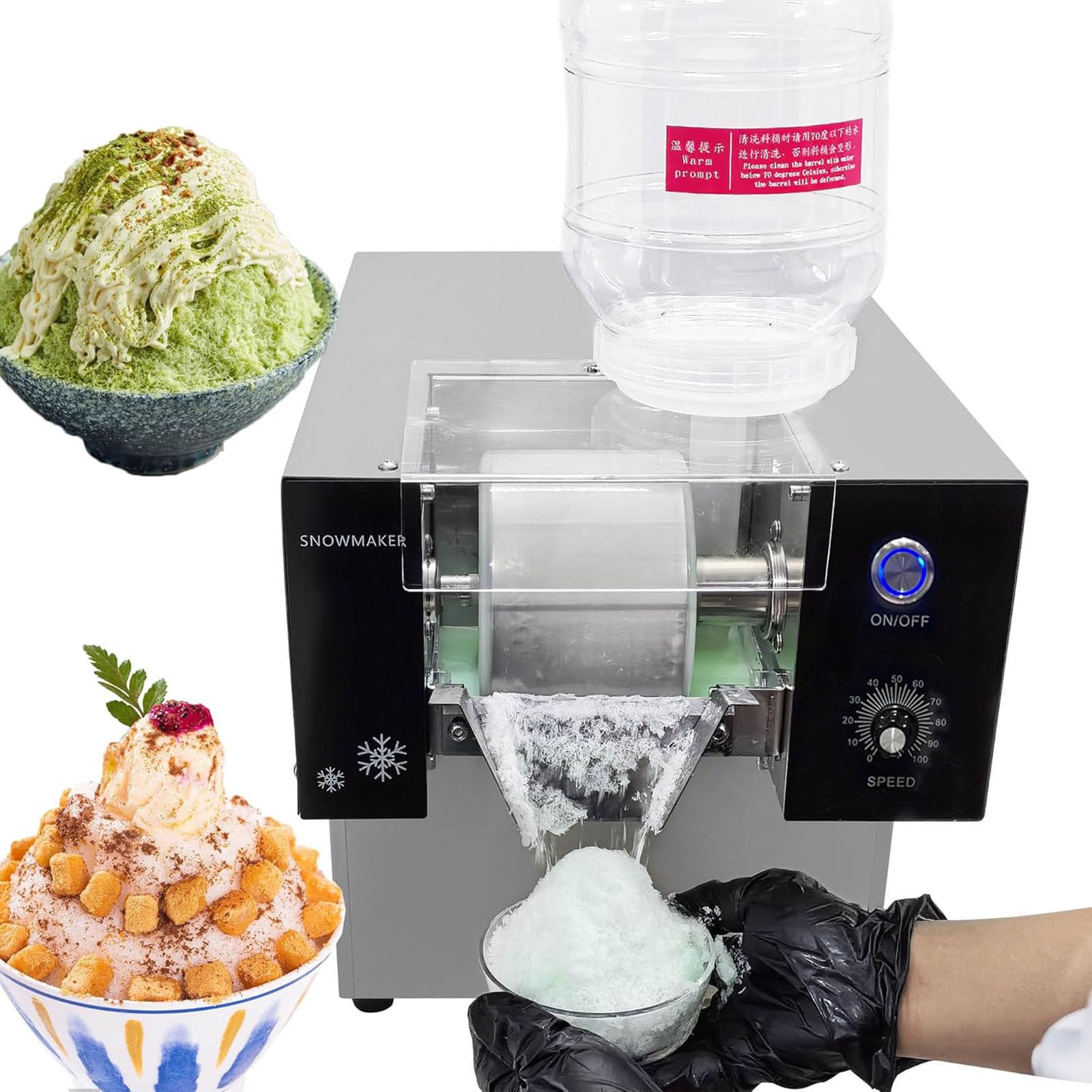 Ylpddmm Multicolor 360W Commercial Automatic Electric Ice Crush Machine,Snowflake Ice Machine