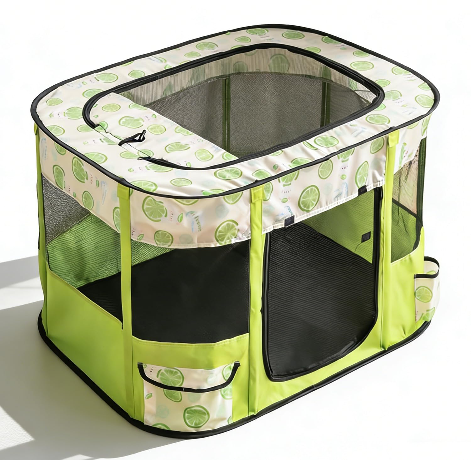Floving Portable Doghouse Pet fence 70x55x45cm Foldable Pet playpen Rectangle Delivery Room Cat Nest Cat den Puppy house Kennel Closed Pets Tent with carry bag (Lemon)