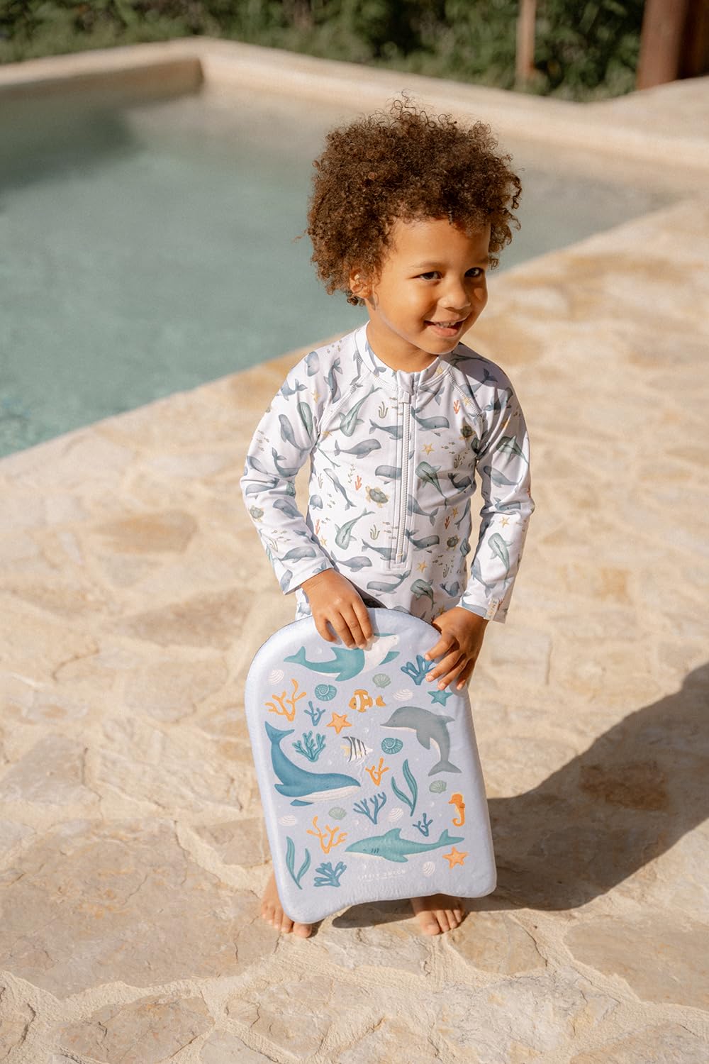 Little Dutch Schwimmanzug Badeanzug Langarm Kind Junge hellblau (Gr. 98/104) - Ocean Sea