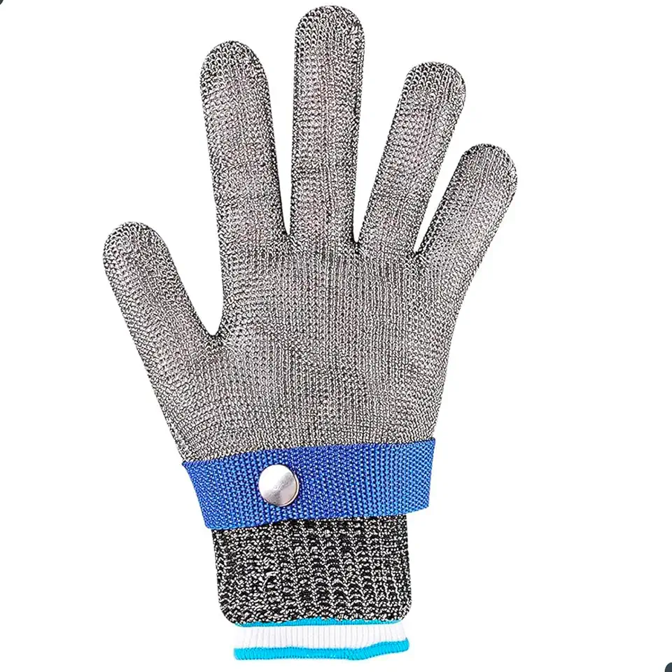 Luva de Aço para Açougueiro Peixaria Lorben Segurança Resistente Proteção Anticorte - GT6404-M