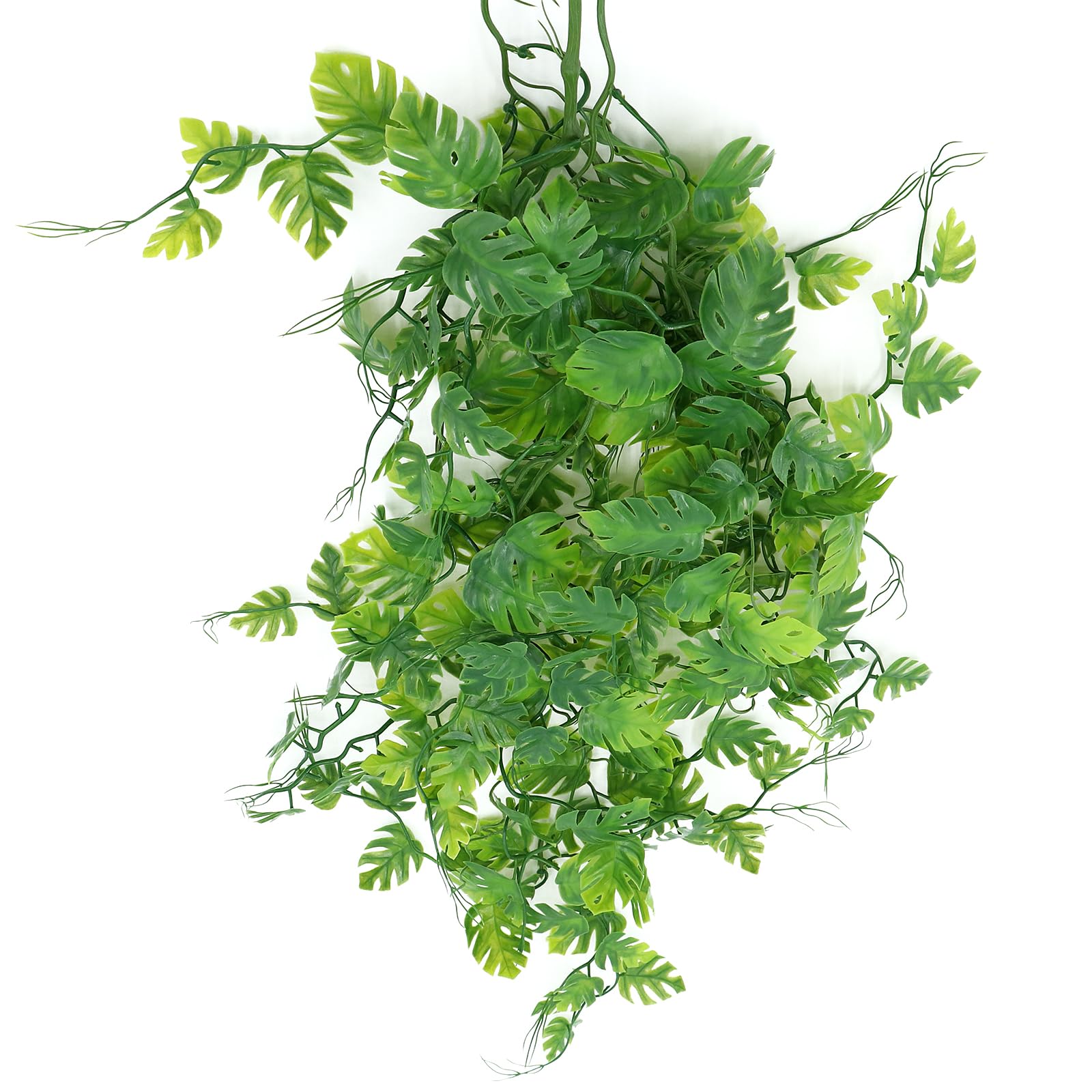 AQUA KTReptile Terrarium Plant Hanging Green Leaves Rain Forest for Bearded Dragon Snake Lizard Hermit Crab Turtle Amphibian Terrarium Habitat