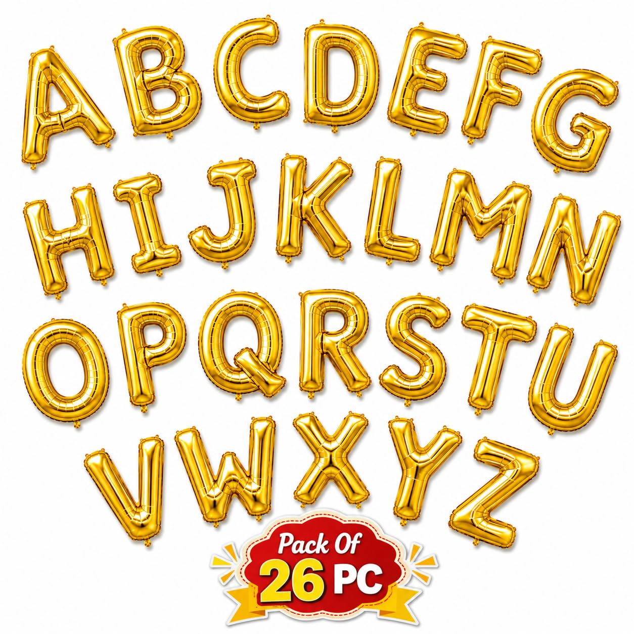 Golden Alphabet Balloons - A to Z Set -2