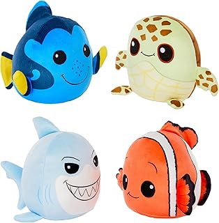 Disney100 Finding Nemo Cuutopia 4 Plush Toys, 5 Inch Plush Pillow Dolls of Nemo, Dory, Squirt & Bruce (Amazon Exclusive)