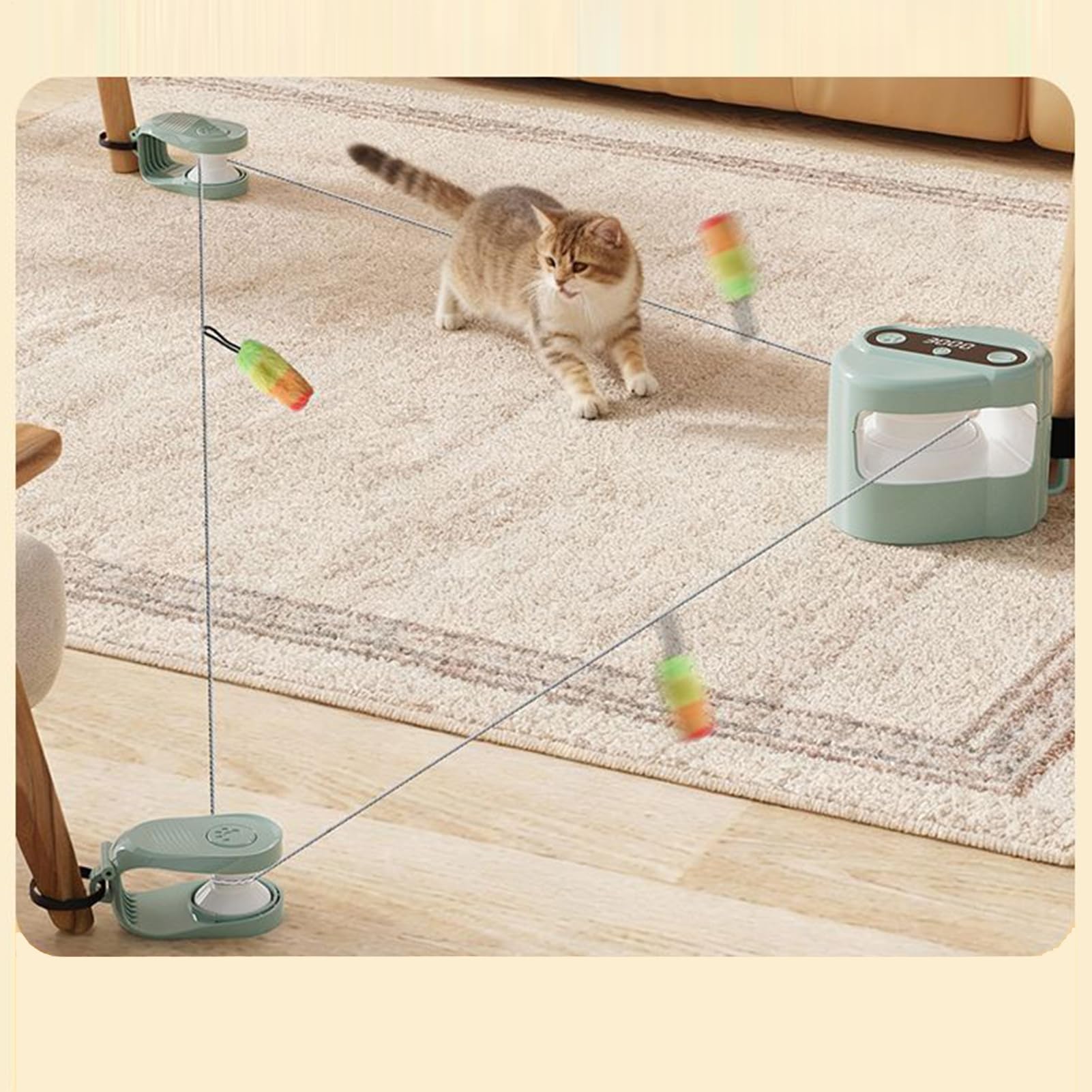 Juguete Interactivo para Gatos Ratón Automático con Actividades De Cinta De | Ejercitador Móvil Con Velocidad Ajustable Para Mascotas Para Rincón de Juego