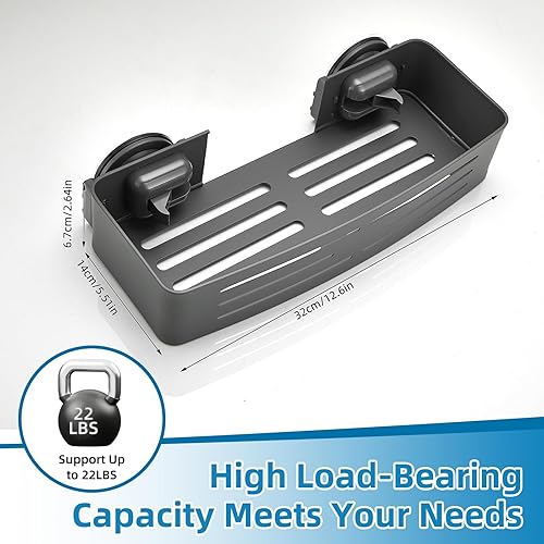 Miniatura 2 de Organizador de ducha con ventosa, organizador de ducha que ahorra espacio, estante de almacenamiento extraíble con gran capacidad, estantes de