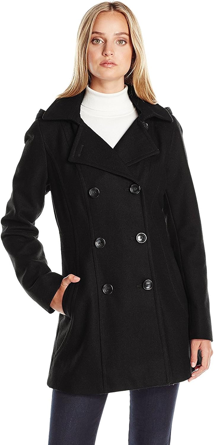 Hooded peacoat woman Clearance