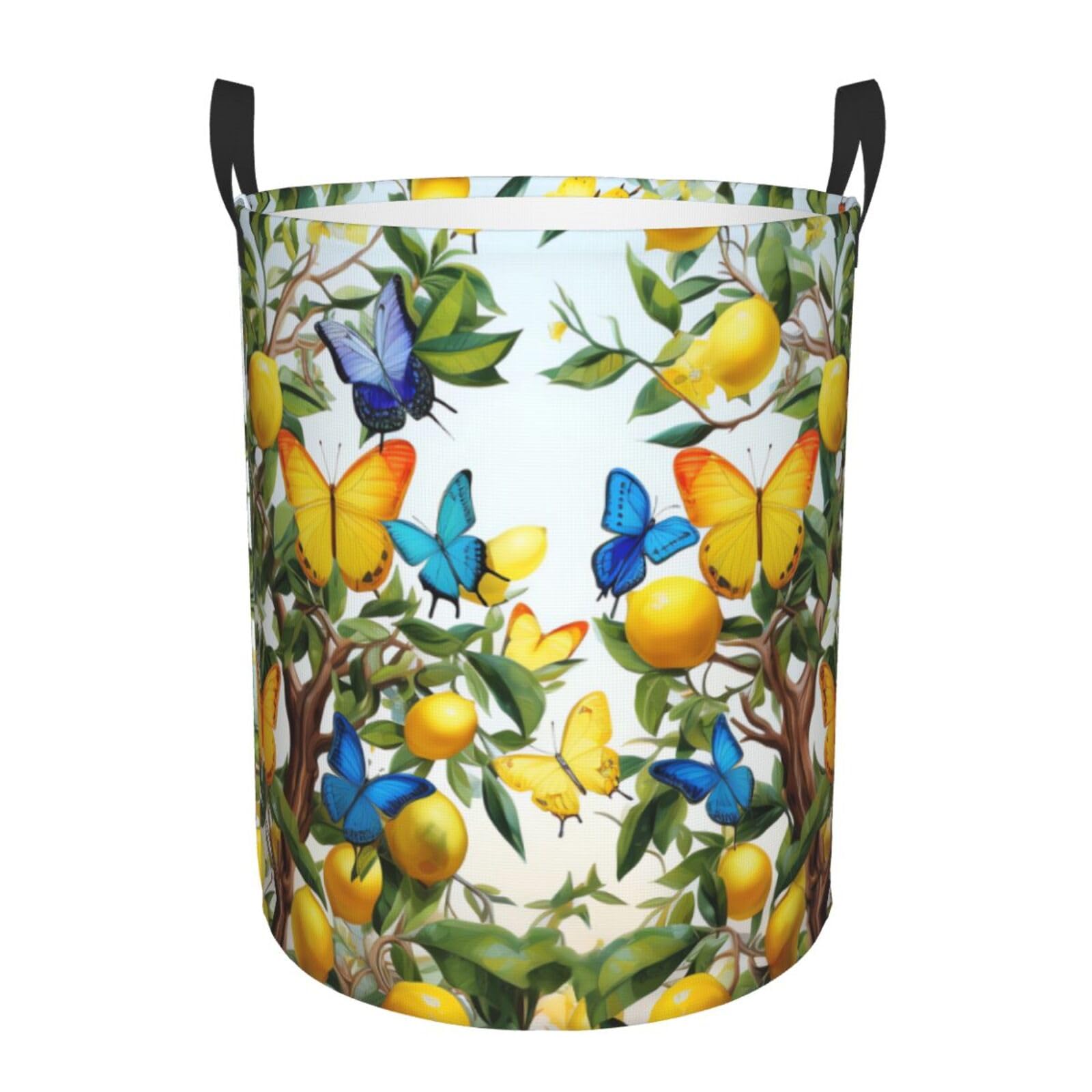 Sac de rangement circulaire au motif citrons pour apporter douceur et fraîcheur à votre intérieur