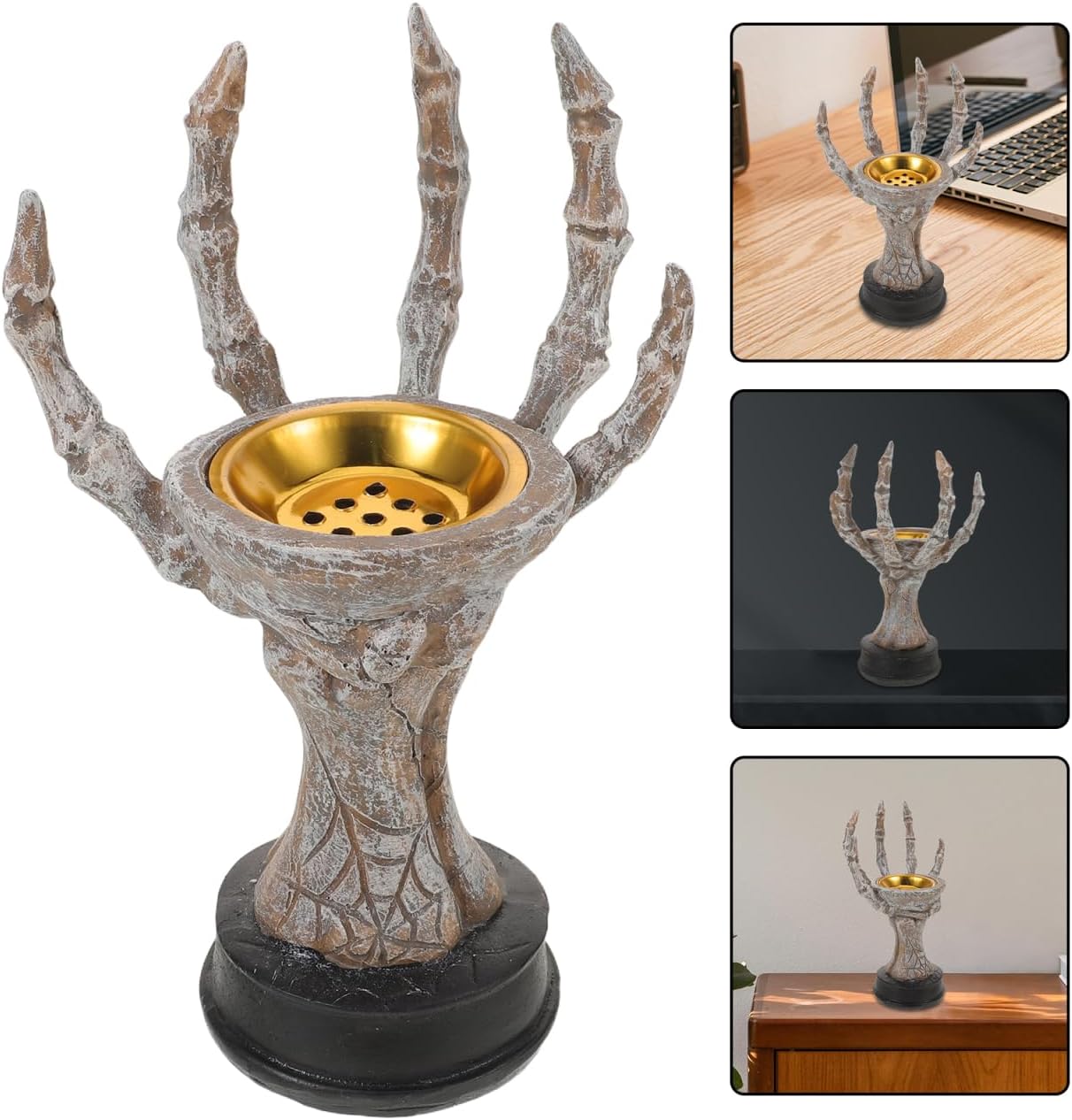 Alipis Halloween Resin Incense Burner Ghost Claw Design Compact Sturdy Holder for Home Decor Indoor Outdoor Halloween Party Relaxation Living Bedroom Office