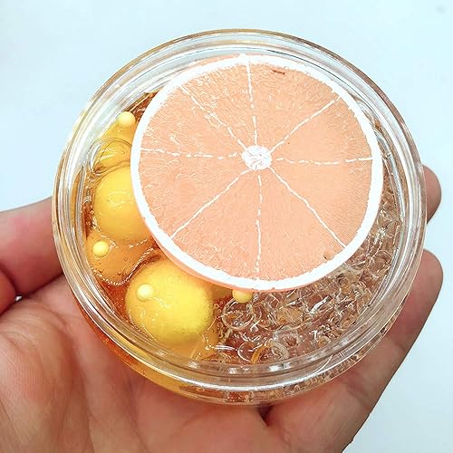 Dapei Crystal Schleim Kinder mit Zitrone Fimo Scheibe SpaAY Crazy Floam Schlamm Duft Entlastung Charme Langsam Simulation Lehm Spielzeug GlA nzendes Geschenk  100ml
