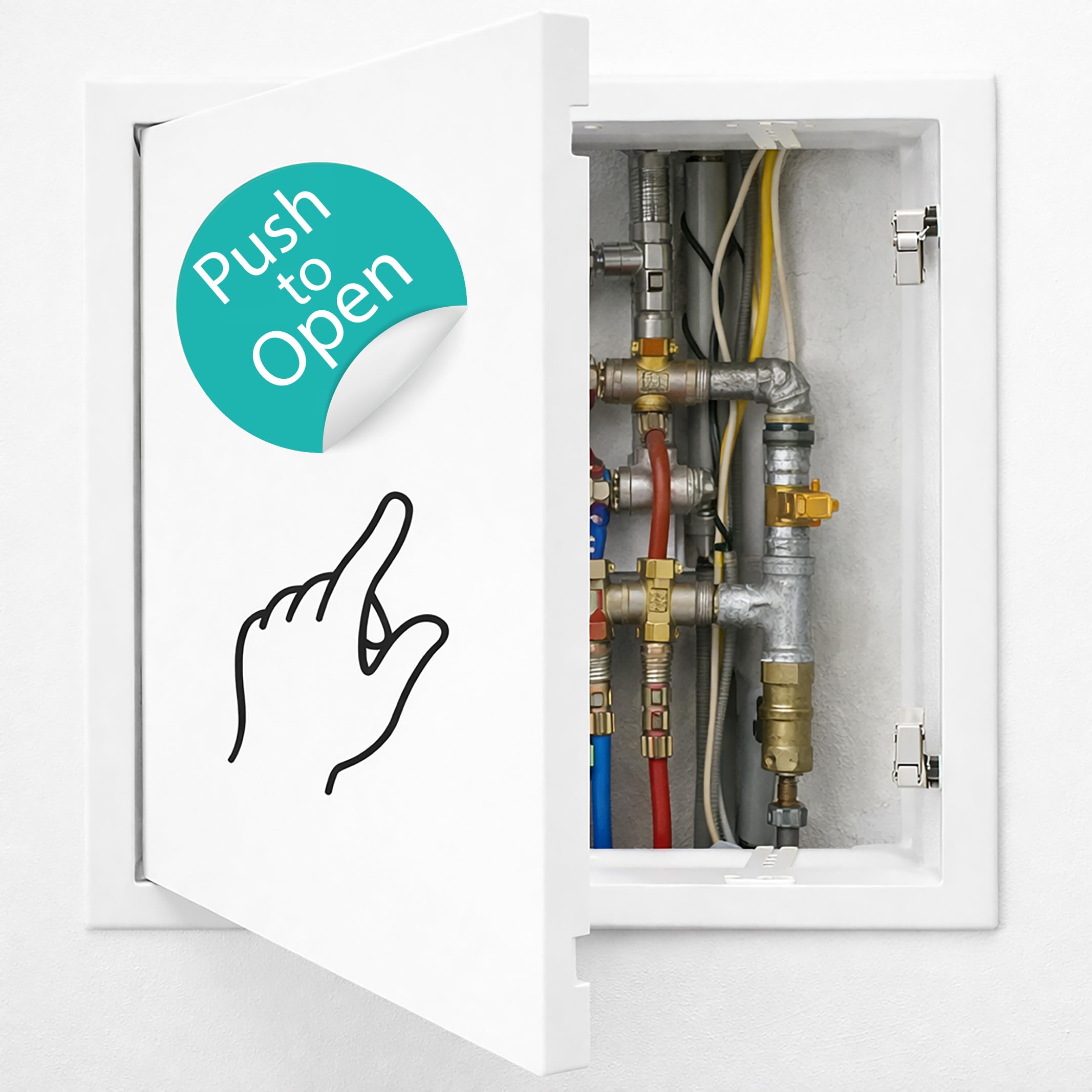 Puerta de Inspección 300X500 mm Acero Blanco, Cierre a Presión con Bloqueo, para Techo y Pared, Apertura Lateral Izq/Der, Panel de Acceso Contador Agua, Baño, Tuberías