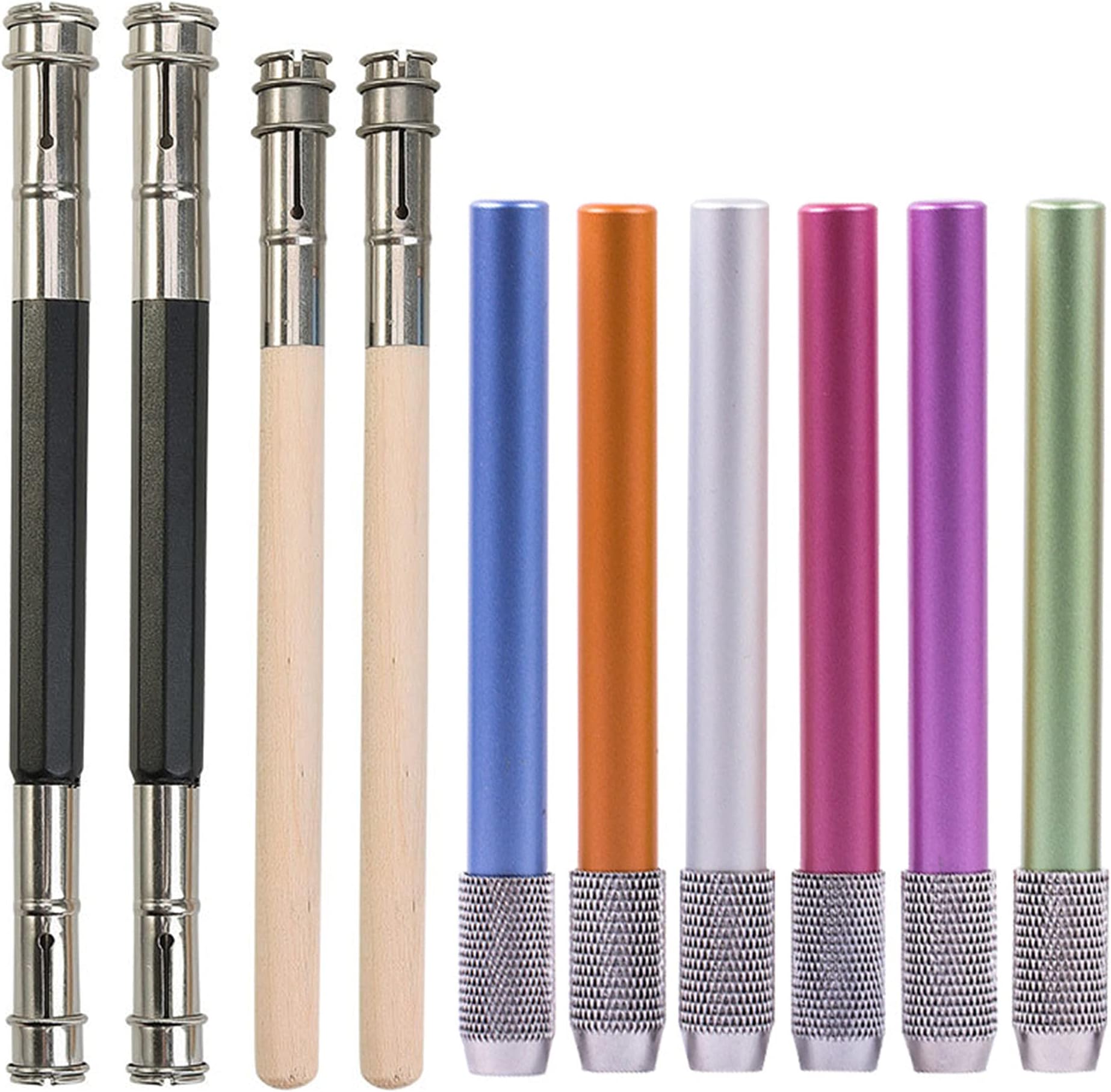 XUBX 10 Pieces Pencil Extenders, Pencil Lengthener, 3 Styles One Head