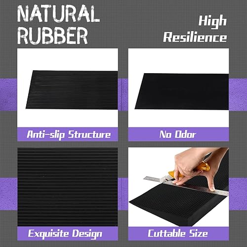 Miniatura 17 de Rampa de umbral de elevación de 1.5 pulgadas para puertas, rampa de umbral de goma de capacidad de 2204 libras, rampa antideslizante para bordillos