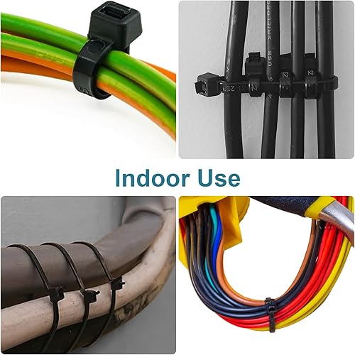 Miniatura 5 de Bridas de 8 pulgadas (paquete de 2000), 40 libras, bridas de alambre negras, resistentes a los rayos UV para uso en exteriores LOCKLOCK