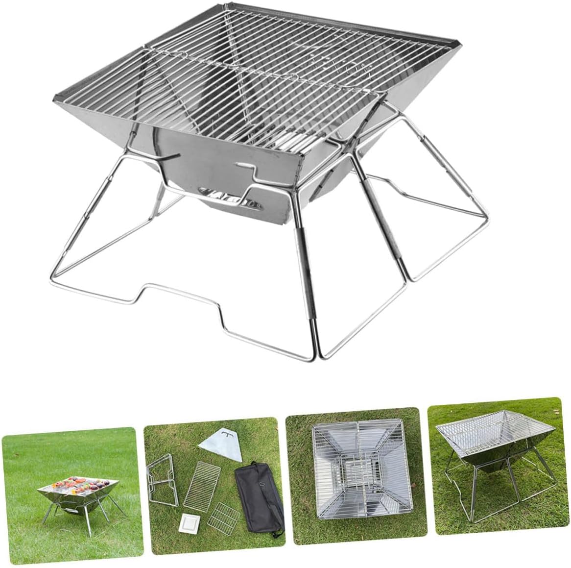 Portable Barbecue Grill and Camping Grill Wear-resistant Folding Rack Lightweight Outdoor Bbq Supply for Hiking and Tailgate