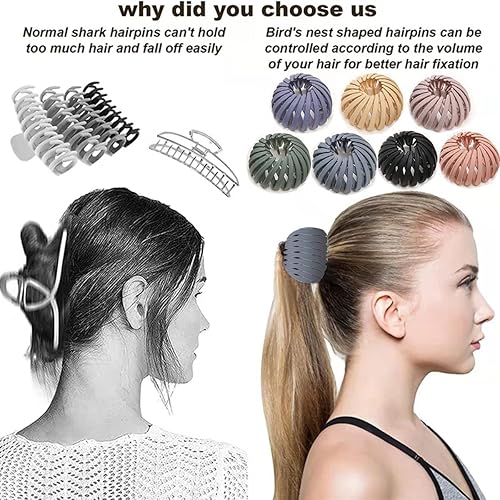Miniatura 5 de 7 Pieces Bird Nest Hair Clips | Retractable Hair Loops Hairstyle Hairpin Headband Nonslip Hair Clips Hair Bun Accessories for Women