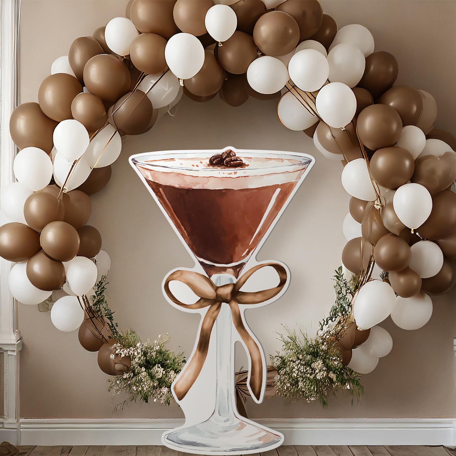 Colingmill Espresso-Martini-Geburtstagsdekorationen, 1,2 m, Braun und Tini Bit, ältere Party, Pappaufsteller, Geburtstagsparty, Pappausschnitte, Dekoration für Frauen, Bar, Hochzeit
