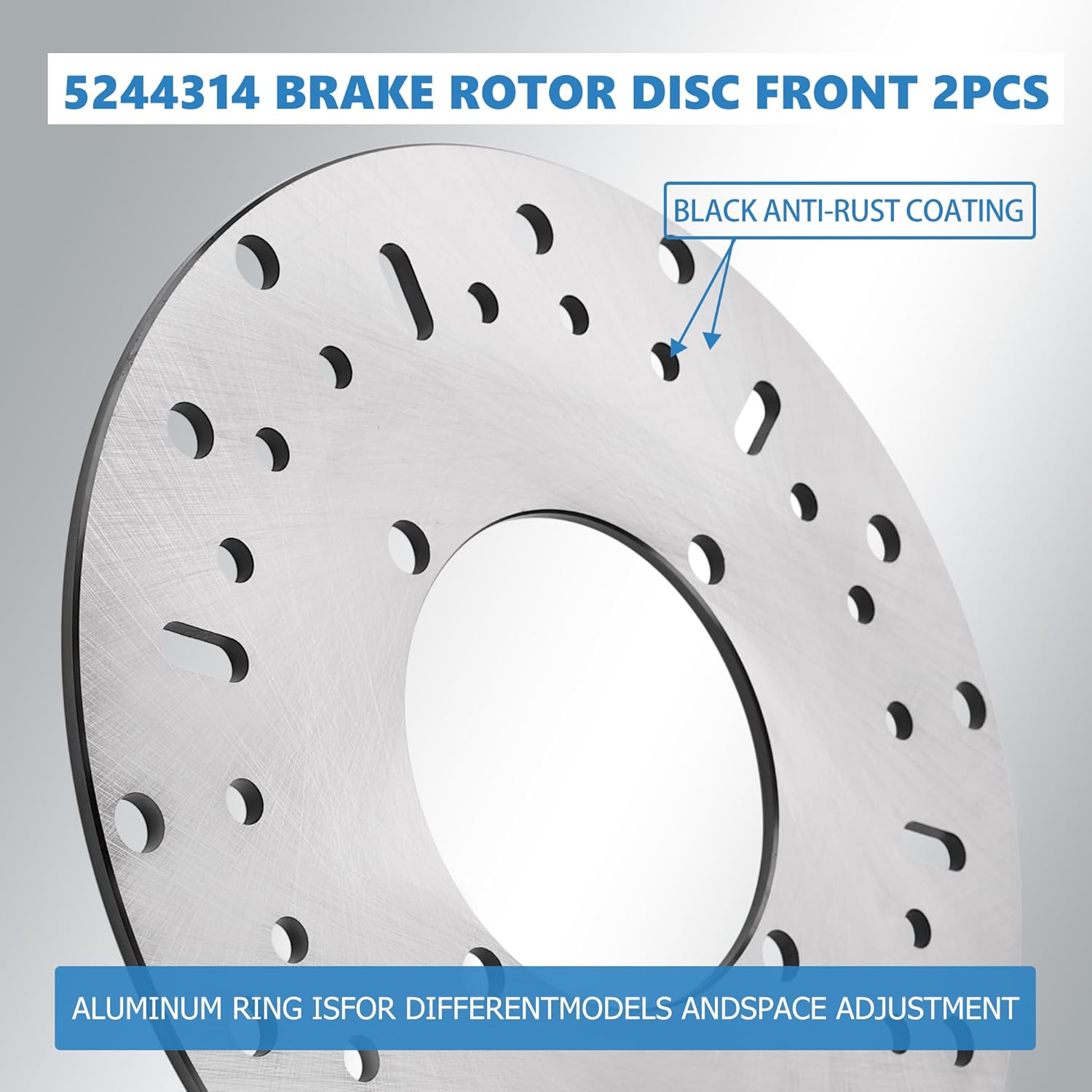 5244314 Brake Rotor Disc Front 2Pcs Compatible with Polaris Sportsman Ranger 400 500 570 600 ACE 325 500 570 900 ATP Trail Blazer Boss