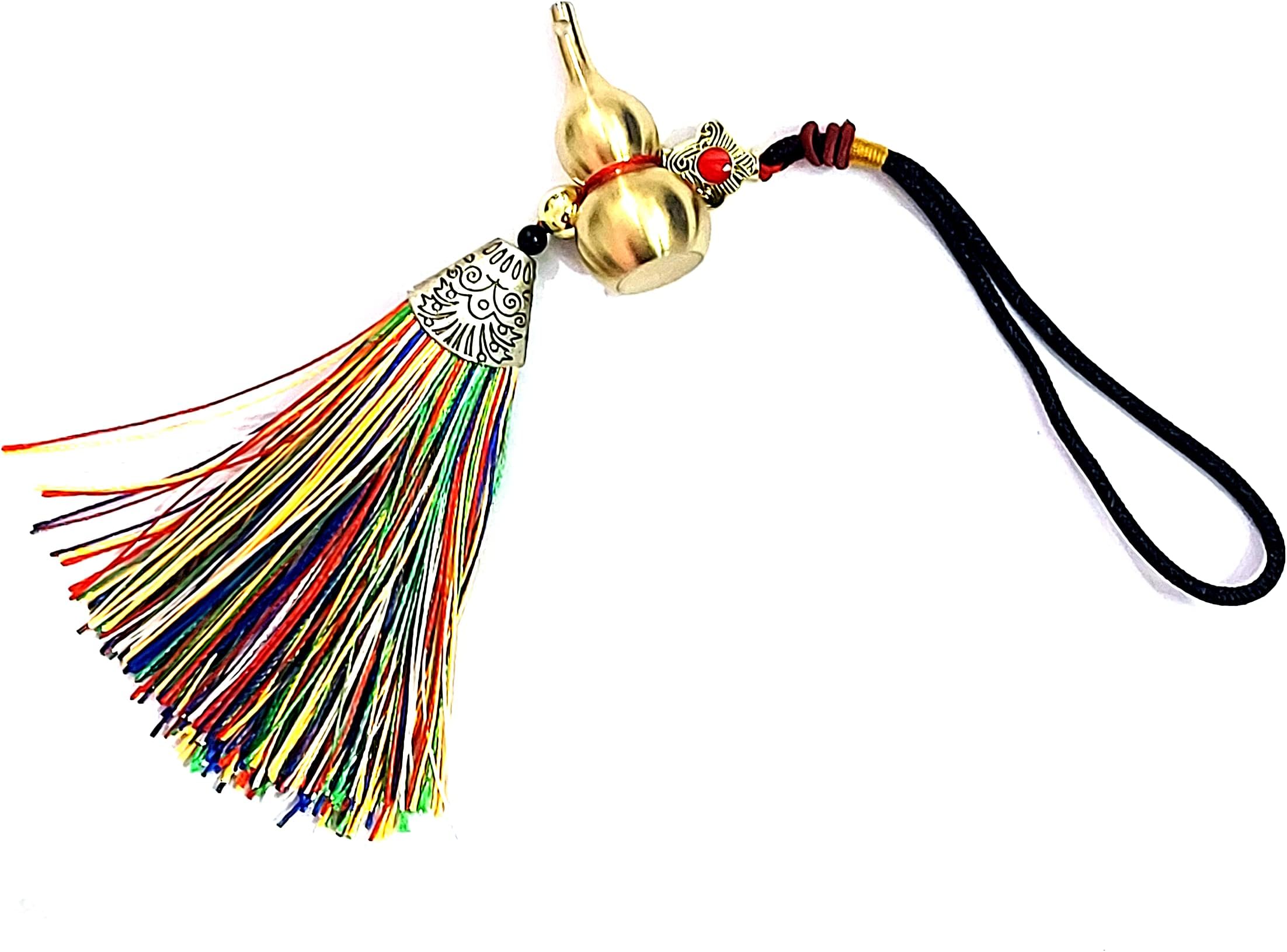 Fengshui Auspicious Wu Lou Calabash Gourd Calabash Wu Lu with Secret Wish Compartment Charm Hanging Amulet for Protection and Prosperity