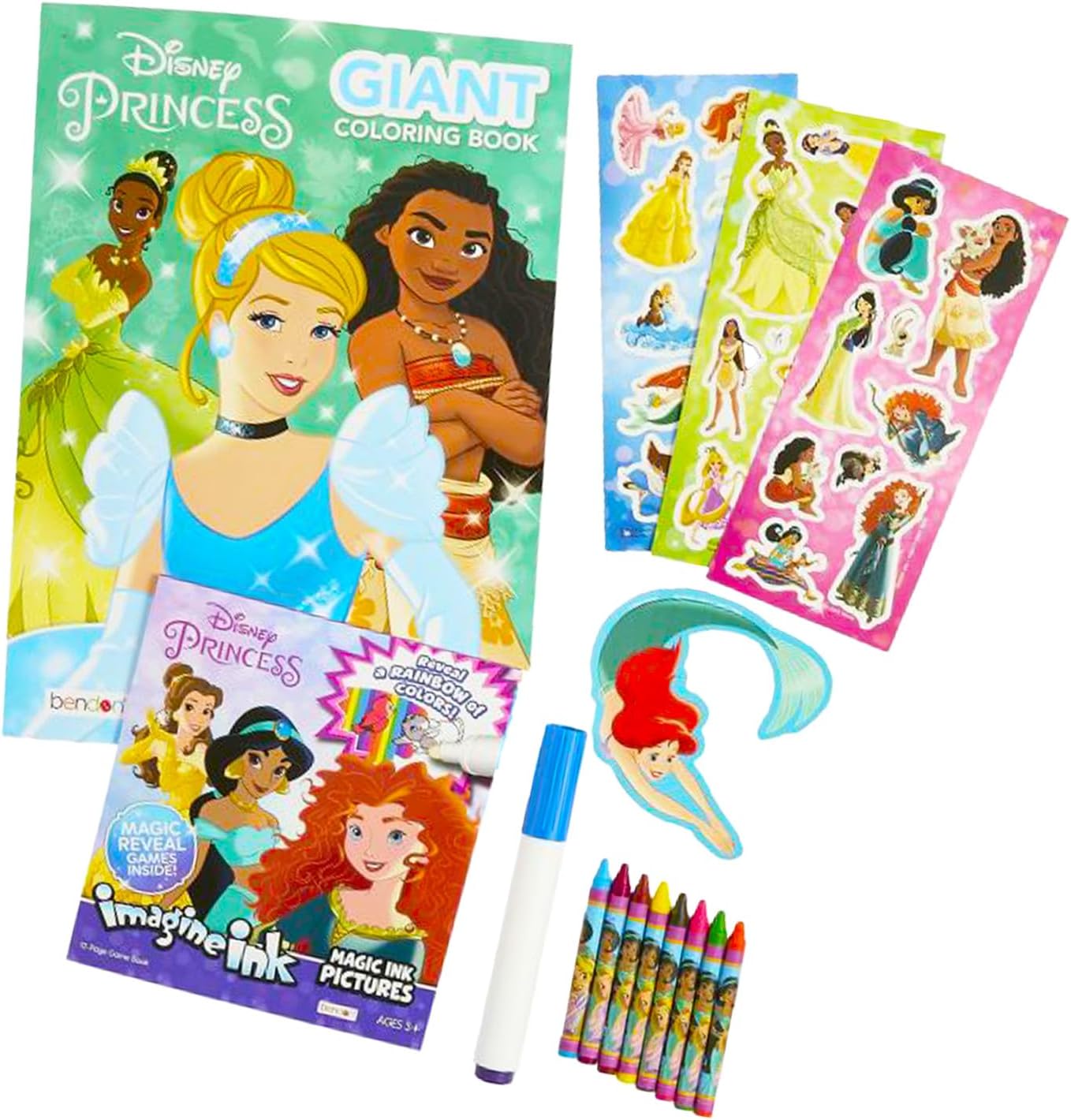 Disney Princess Ultimate Activity Set - Bundle with Disney Princess Imagine Ink Coloring Books, Stickers, Games, Puzzles, Drawing and More | Disney Princess Activities for Girls, Kids