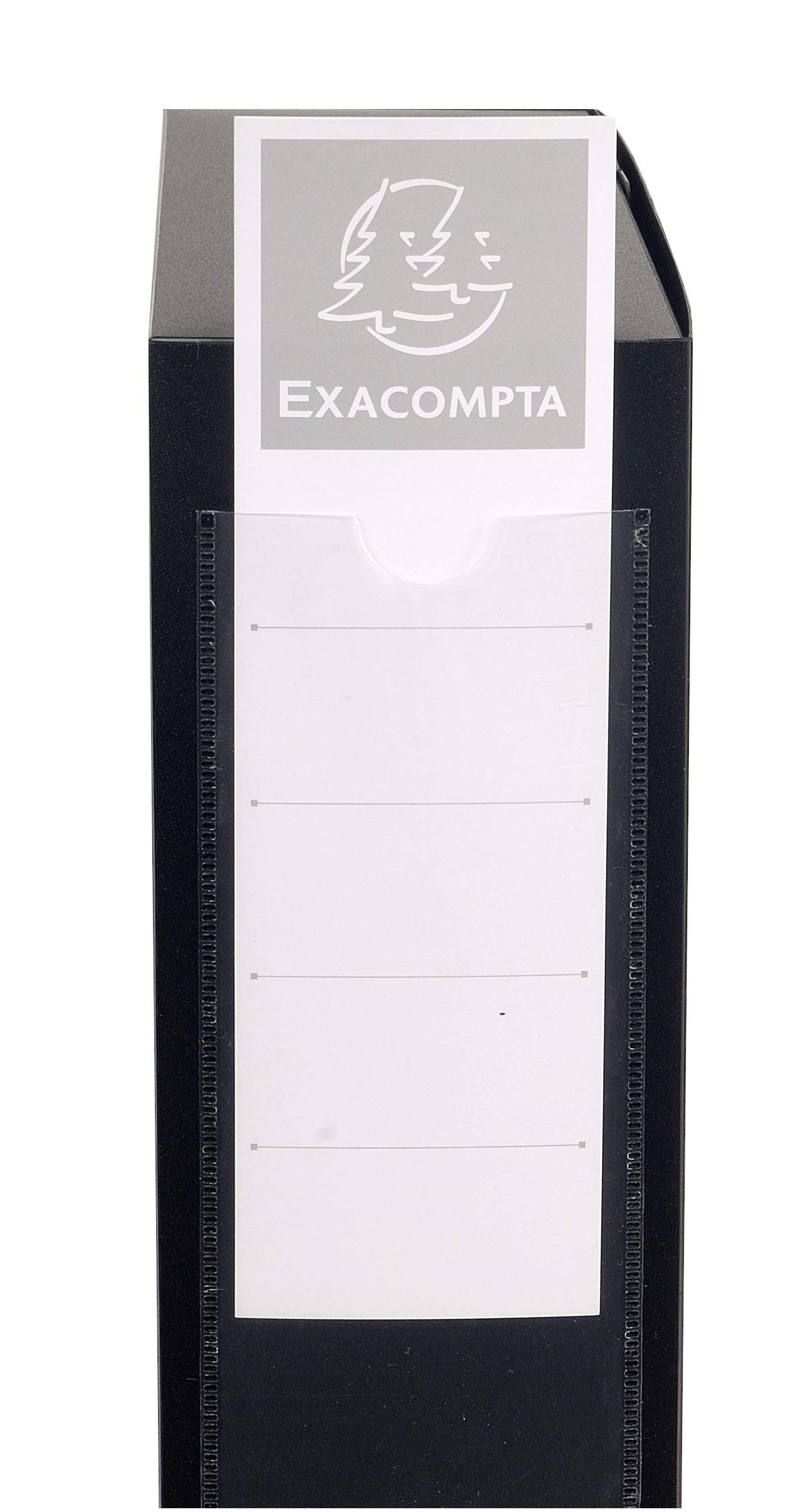 Exacompta - rif. 59831E - 10 scatole per archivio con bottone a pressione in PP opaco - dorso 80 mm - portaetichette sui 2 lati - per formato A4 - dimensioni 25X33cm - col. nero - consegnate stese