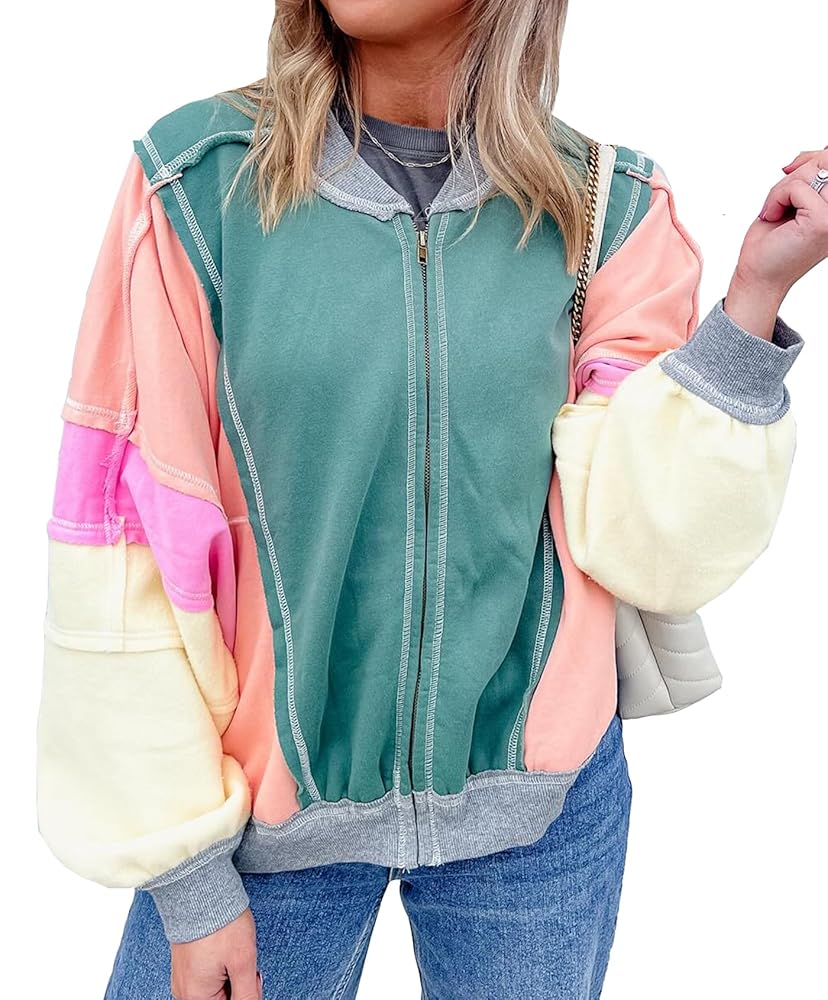 Amazon.com: Antinson Womens Oversized Bomber Jacket Color
