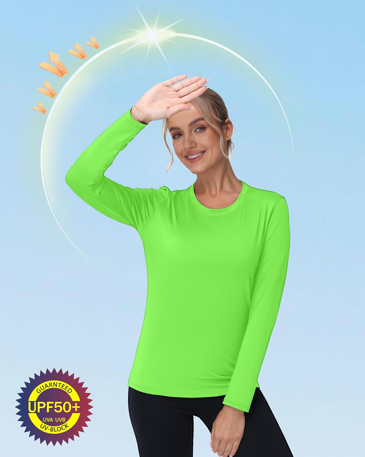 isnowood Women's Sun Protection Long Sleeve Shirts, UPF 50+ UV Rash Guard Swim Clothing, Workout Hiking Running Athletic Tops - Image 5