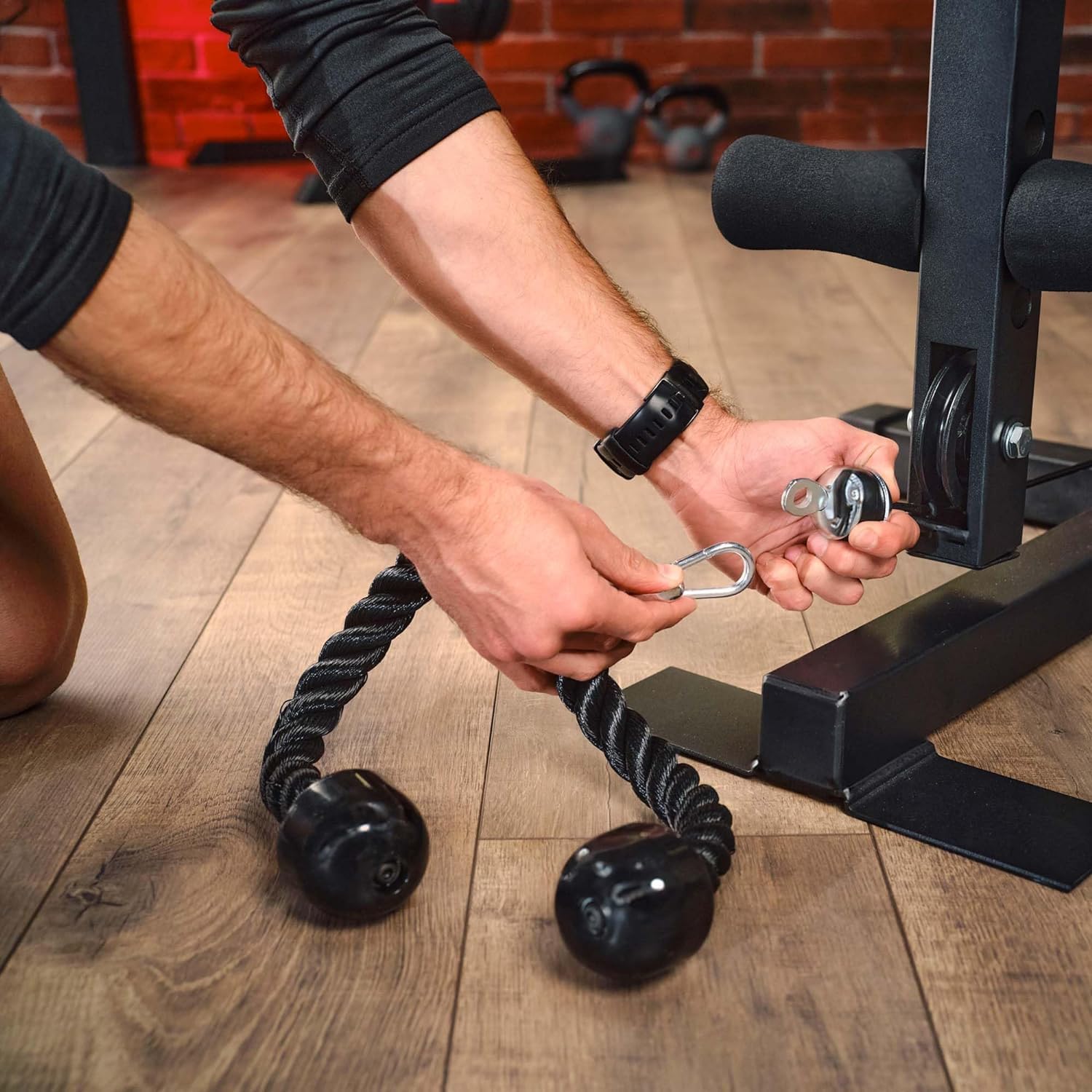 Hop-Sport Station de Musculation Multifonction Complet HS-1044K, Multigym avec 1 Station + 66 kg, Fitness Musculation Appareil avec poulie Haute, Papillon et tirage latéral