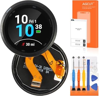 Screen Replacement For Garmin Forerunner 245 Music Watch LCD Touch Display Screen Digitizer with Frame Bezel Assembly and Tools Kits Repair Fix Gray