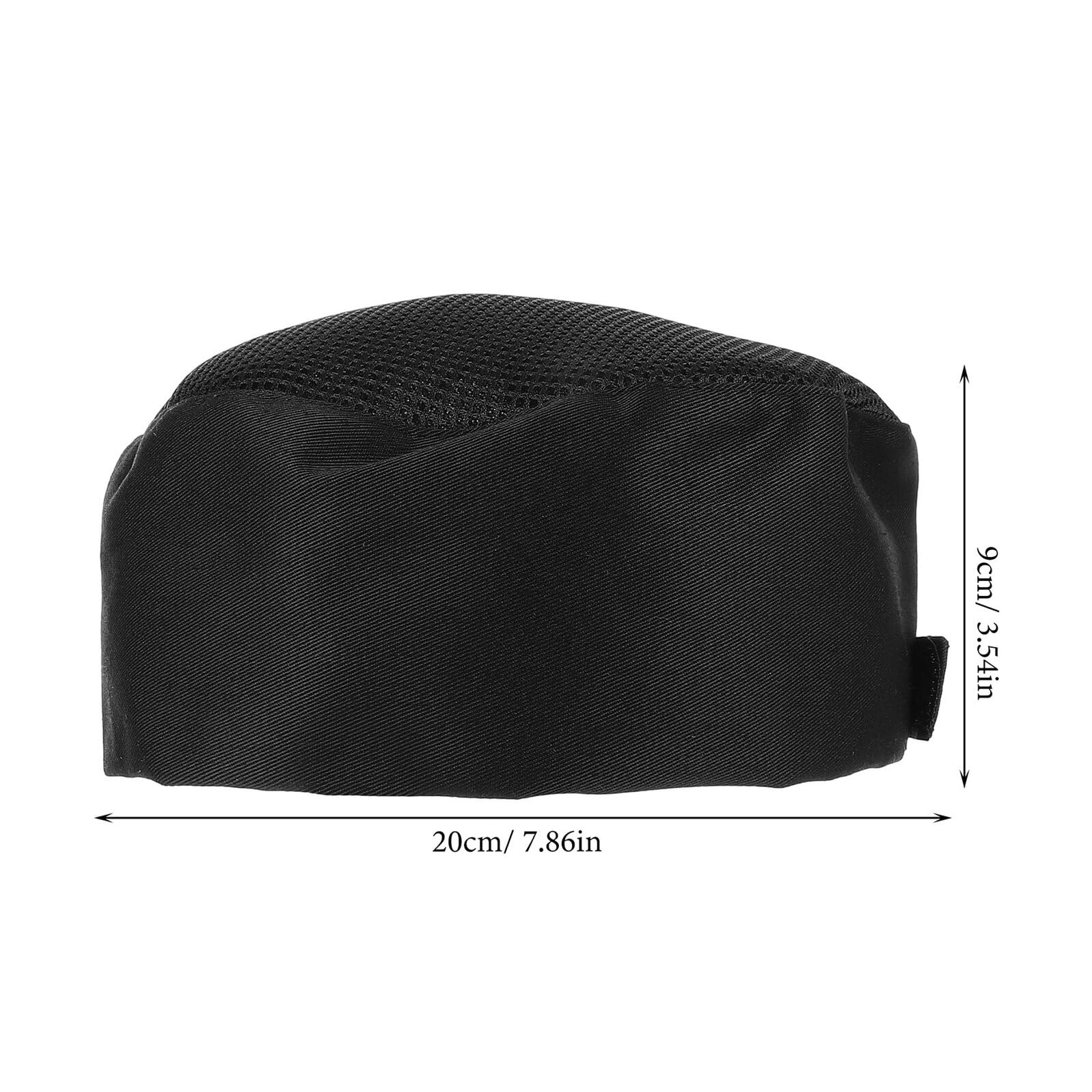 ORFOFE 4 Piezas Gorro de Chef Unisex Ajustable Negro con Malla Transpirable Estilo Japonés Coreano para Cocina Profesional y Repostería Pack de Unidades para Equipo de Cocina