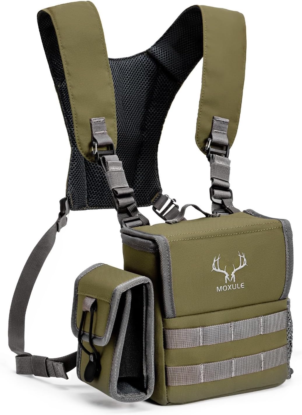 Binocular Harness Chest Pack - Bino Case with Rangefinder Pouch and Waterproof Cover for Hunting Hiking Birdwatching
