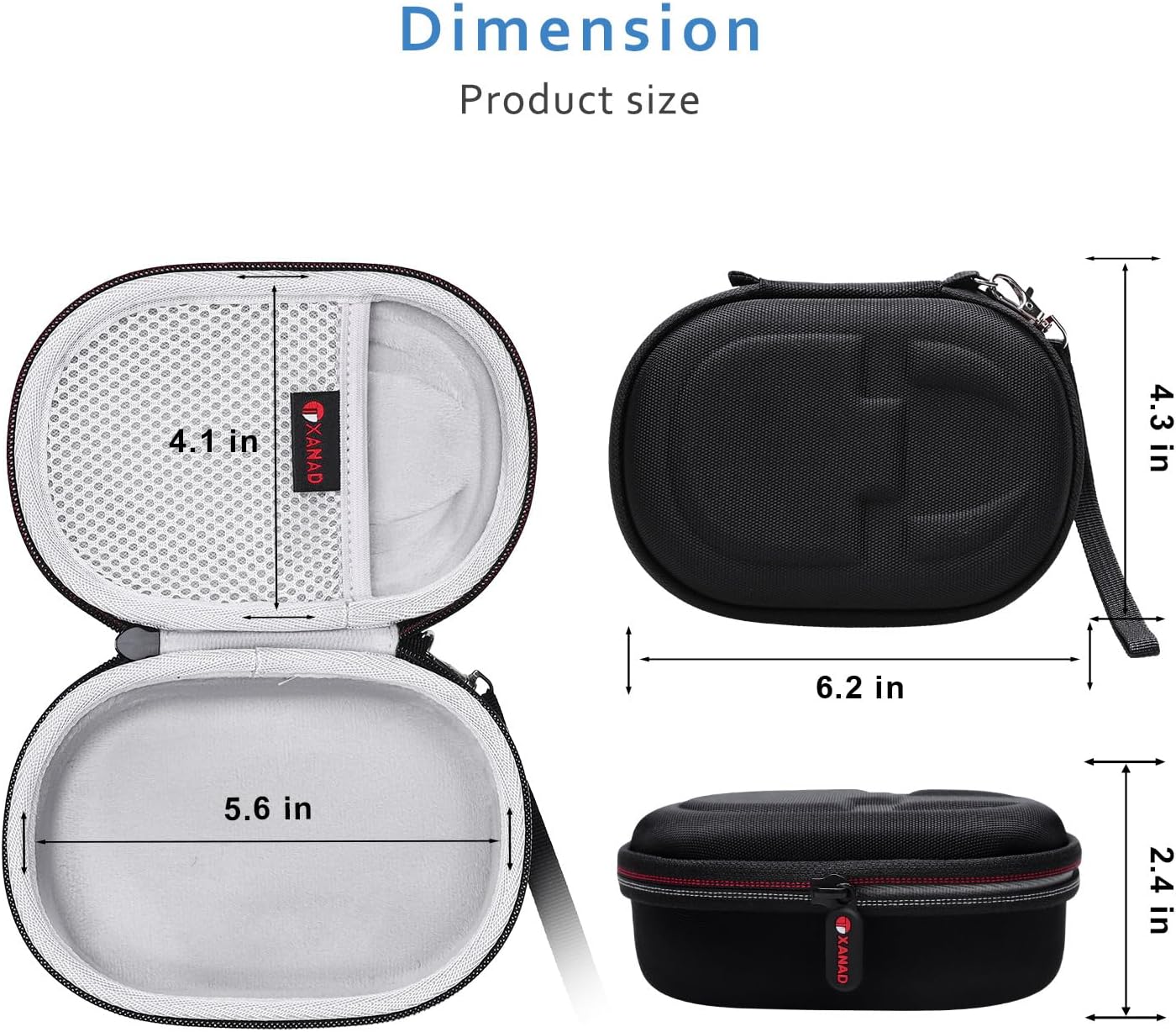 XANAD Hard Case Compatible with JBL Clip 5/Clip 4/Clip 4 Eco or Soundcore Select 4 Go Portable Speaker(Gray) - Image 5