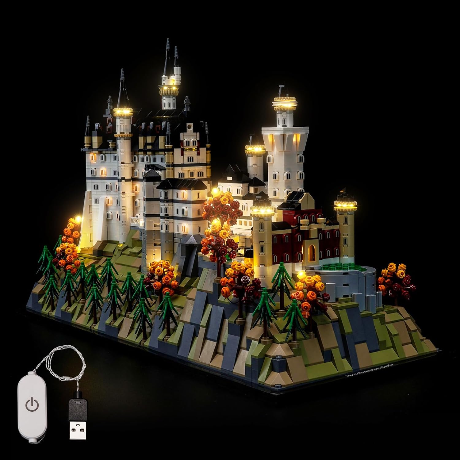 Light kit Compatible with Lego 21063 Neuschwanstein Castle Architecture - No Model Only Light, LED Lighting Accessories Compatible with Lego New Swansea Castle 21063 (Customized Version)