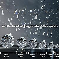 Vista 2 de MerryNine 48 piezas de 1.18 pulgadas (1.181 in) con forma de bola de cristal transparente para atrapar brillo del sol, para el arco iris, prismas