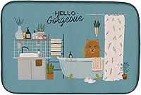 Vista 222 de Caroline's Treasures CK7824DDM - Tapete absorbente para secado de platos con diseño de bulldog inglés, rojo y blanco, para encimera de cocina, 14 x