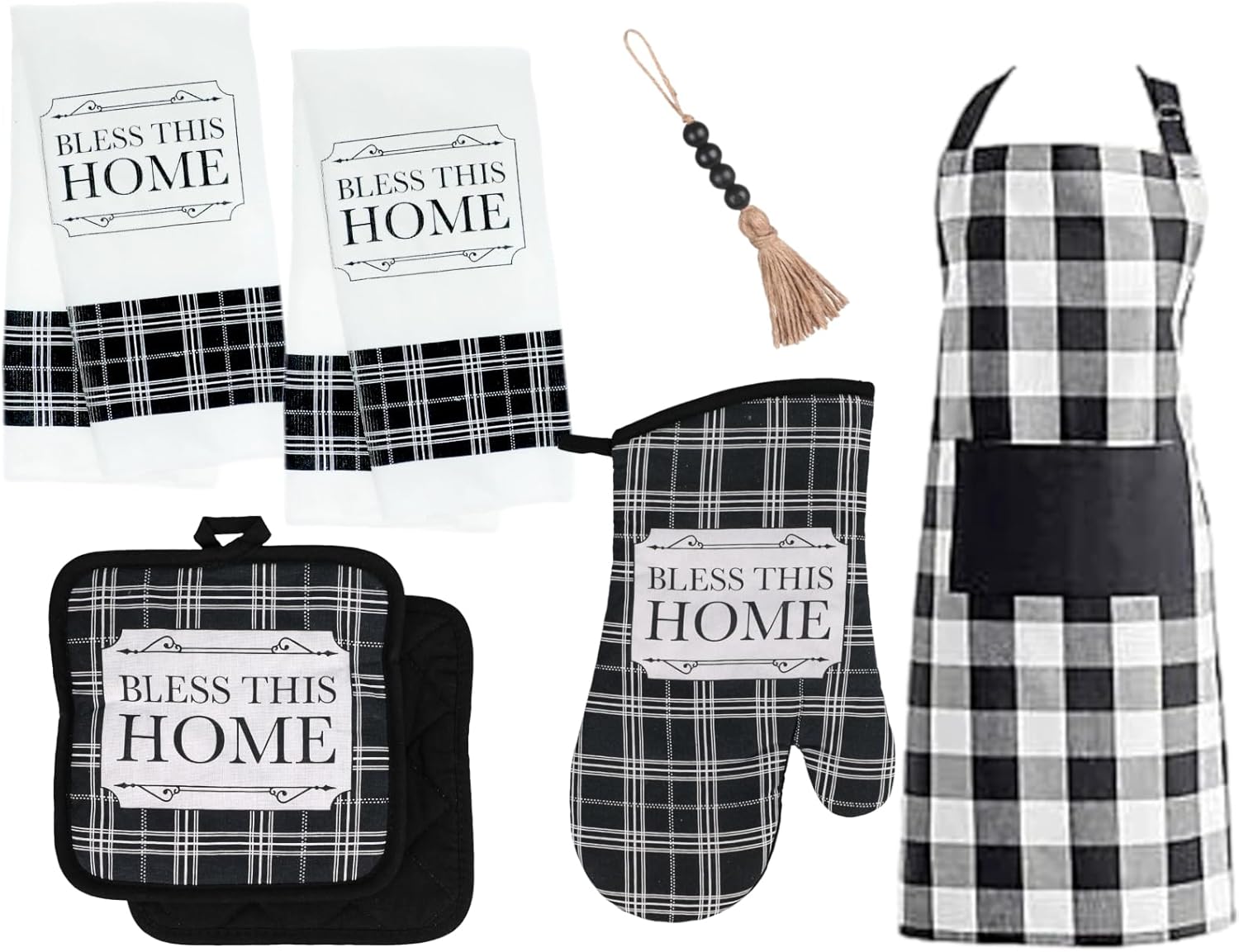 Charmed By Dragons Modern Farmhouse Kitchen Linen Gift Set With Apron