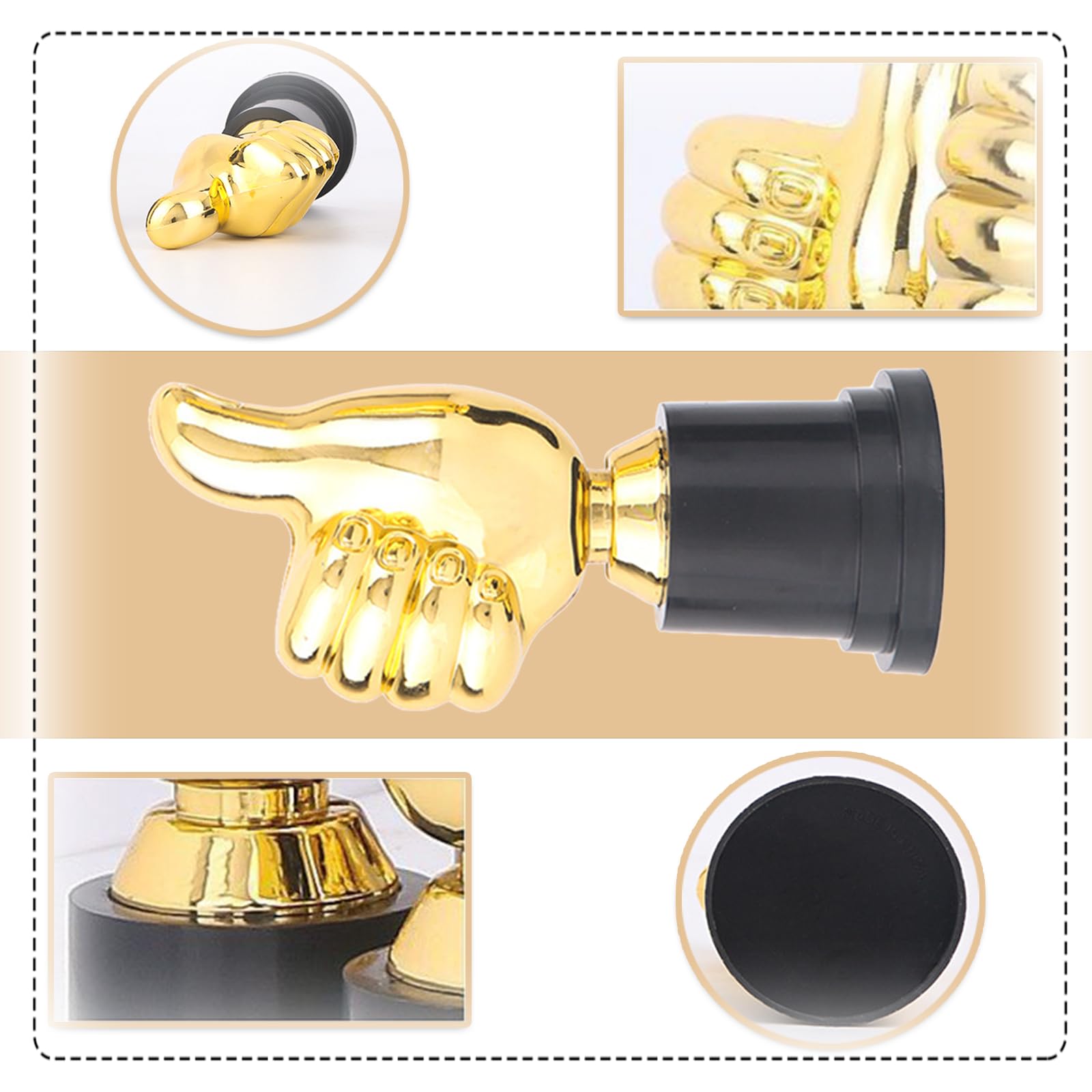 4 Piezas de Oro Trofeo de Plastico, Mini Trofeo de Pulgar, se Pueden Usar como Decoración de Habitaciones o Recuerdos de Fiestas