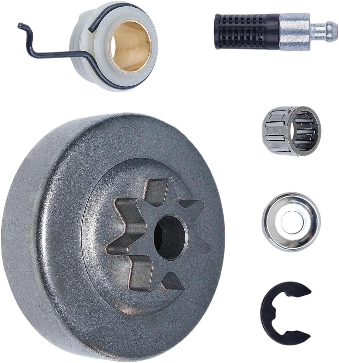 3/8" Cluch Drum Sprocket Bearing Washer Clip 6pcs Kit Fit For STIHL MS311 MS391 Chainsaw Replace 1129 640 2000