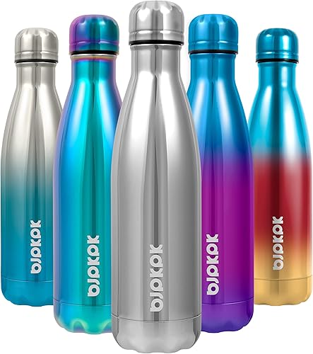 Miniatura 121 de BJPKPK Botellas de agua aisladas de 17 onzas, botellas de agua deportivas de acero inoxidable que mantienen el frío y el calor para viajes, aptas