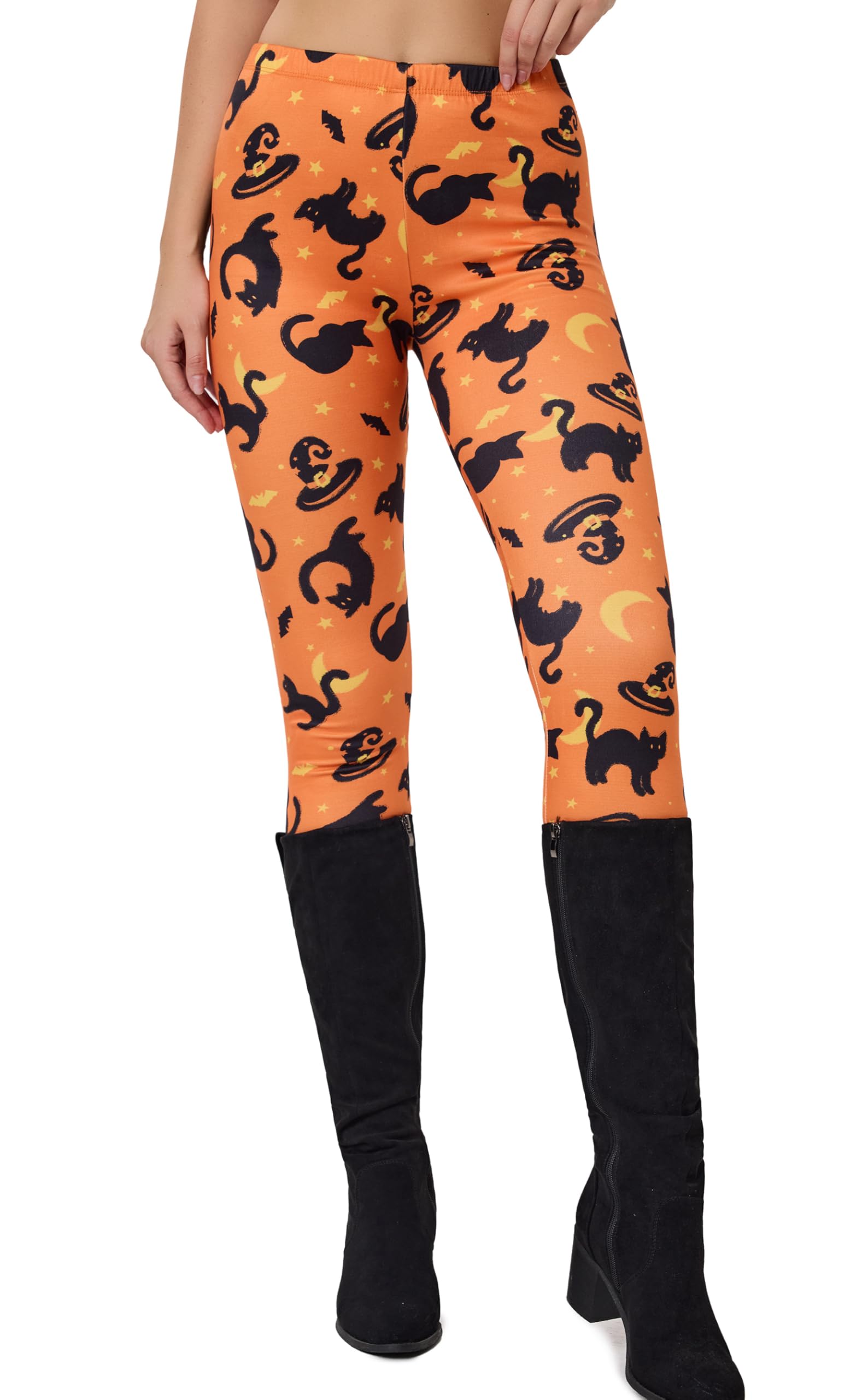 sissycos Women's 80s Leggings Neon Artistic Splash Printed Pants