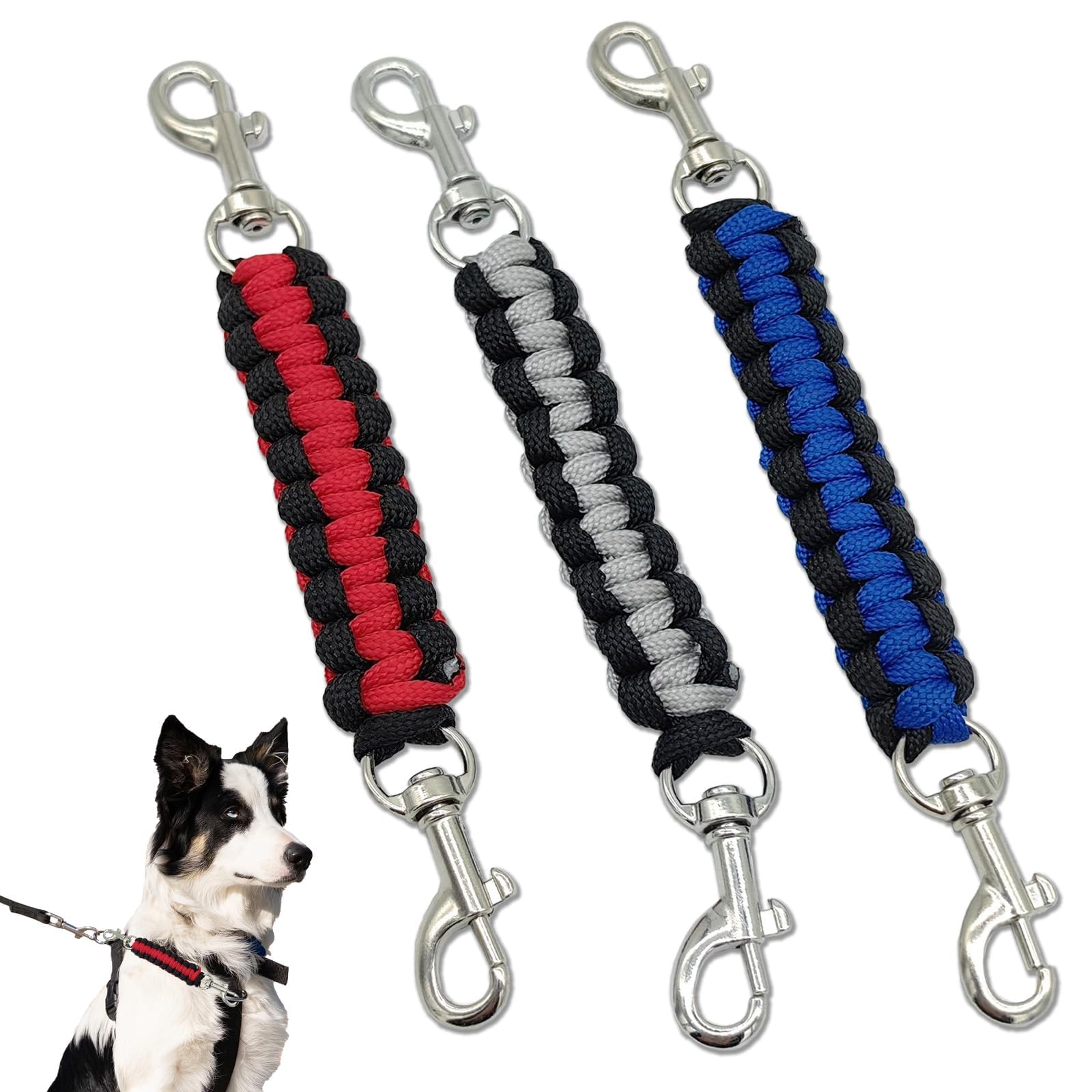 3Pcs Dual Clasp Pet Safety Clip, Heavy Duty Double Ended Connector Replacement for Dog Chain, Dog Belt, Dog Leash & Cat Harness-picture-18